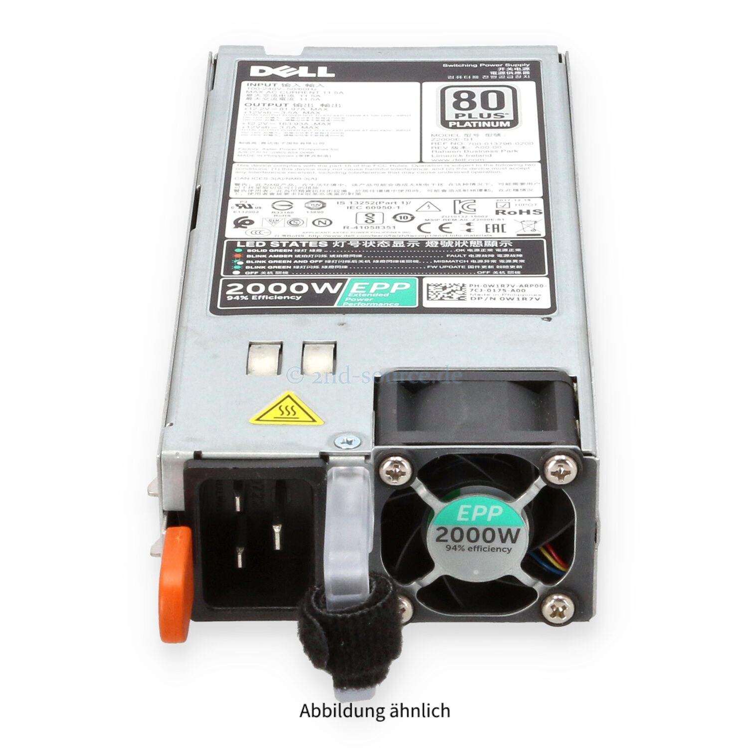 Dell 2000W HotPlug Power Supply W1R7V 0W1R7V