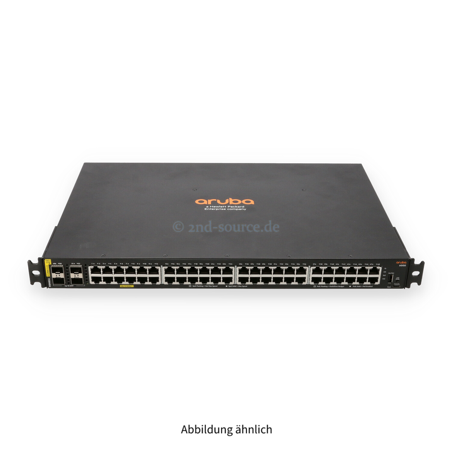 HPE Aruba 6000 48G 48x 1000Base-T 370W Class4 PoE+ Switch R8N85A