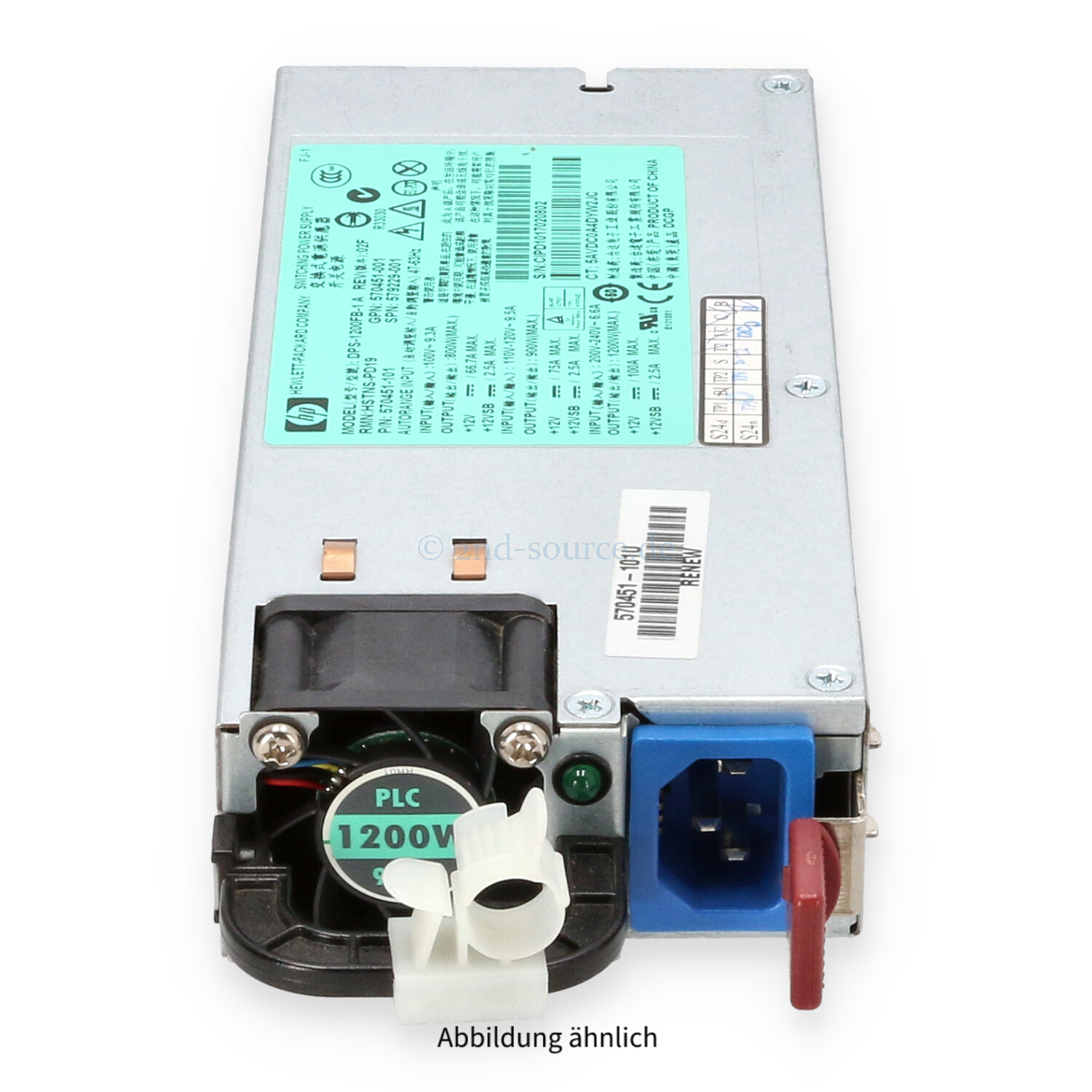 HPE 1200W HotPlug Power Supply 578322-B21 579229-001