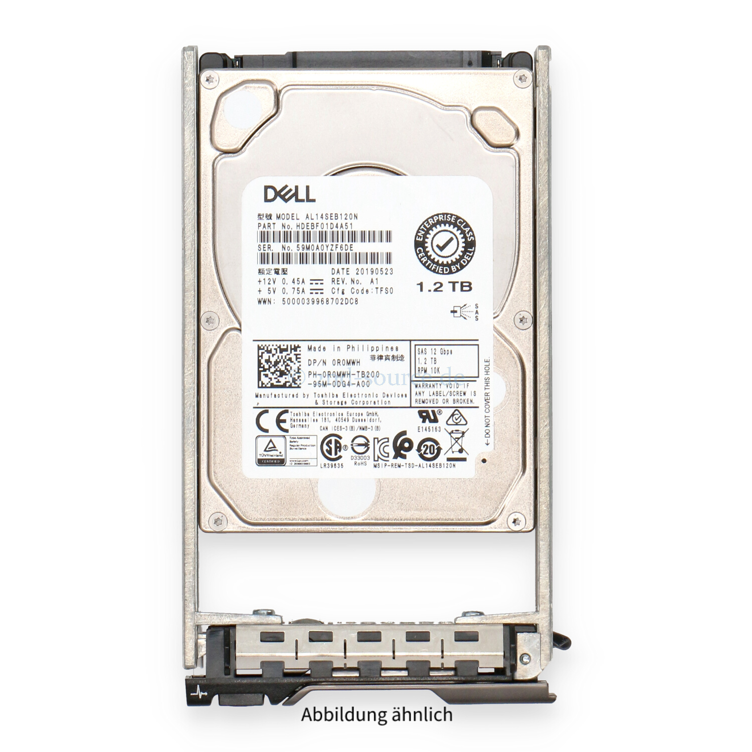 Dell 1.2TB 10k SAS 12G SFF HotPlug HDD R0MWH 0R0MWH