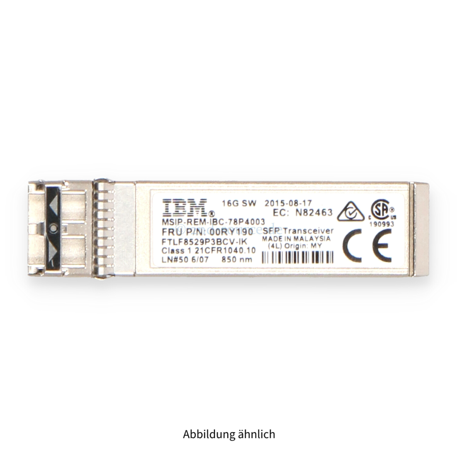 IBM 16G Short Wave FC SFP+ Transceiver 00RY190 AFBR-57F5MZ-IBY IBM 16G Short Wave FC SFP+ Transceiver 00RY190 AFBR-57F5MZ-IBY
