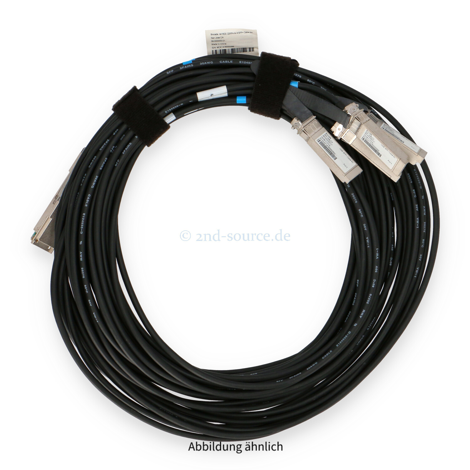 Brocade 5.0m QSFP+ to 4xSFP+ 10G Direct Attach Cable 58-0000053-01