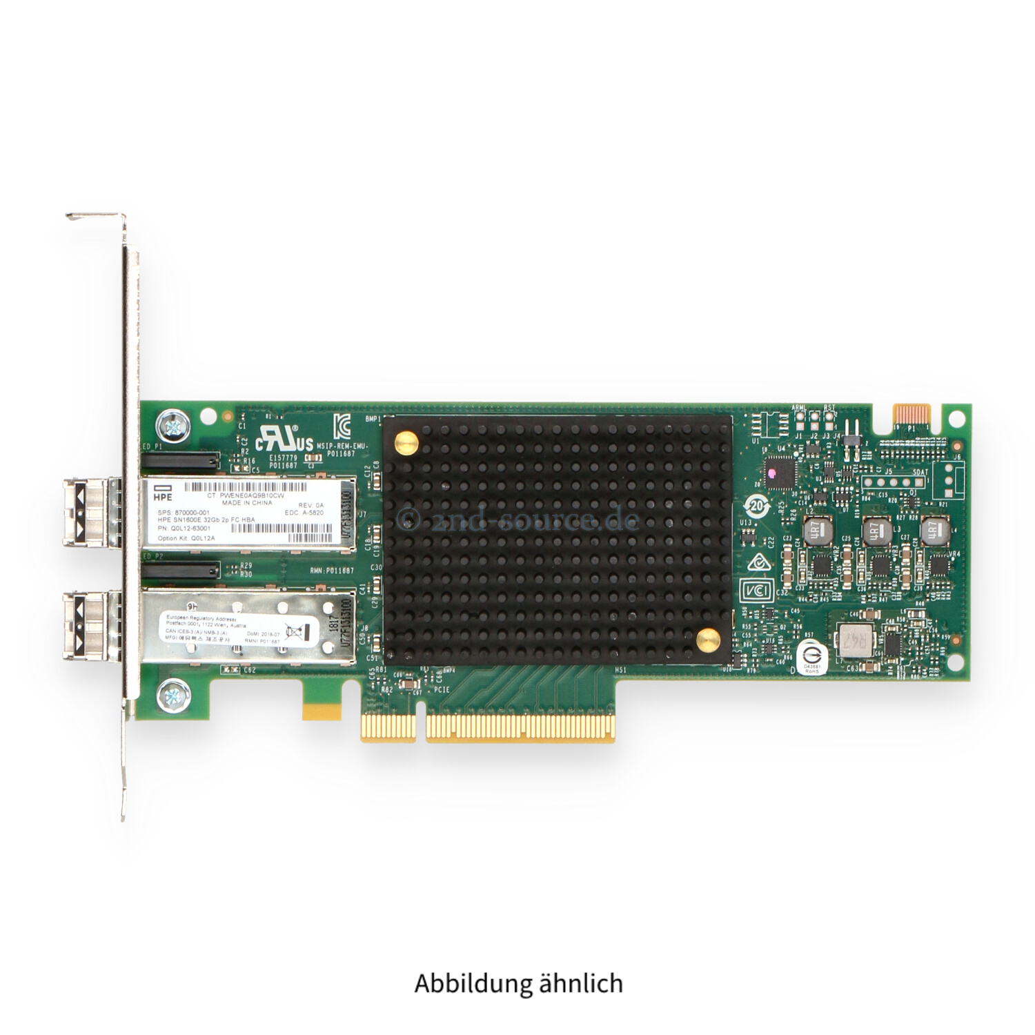 HPE SN1600E 2x 32GB SFP+ Fibre Channel PCIe HBA High Profile Q0L12A 870000-001