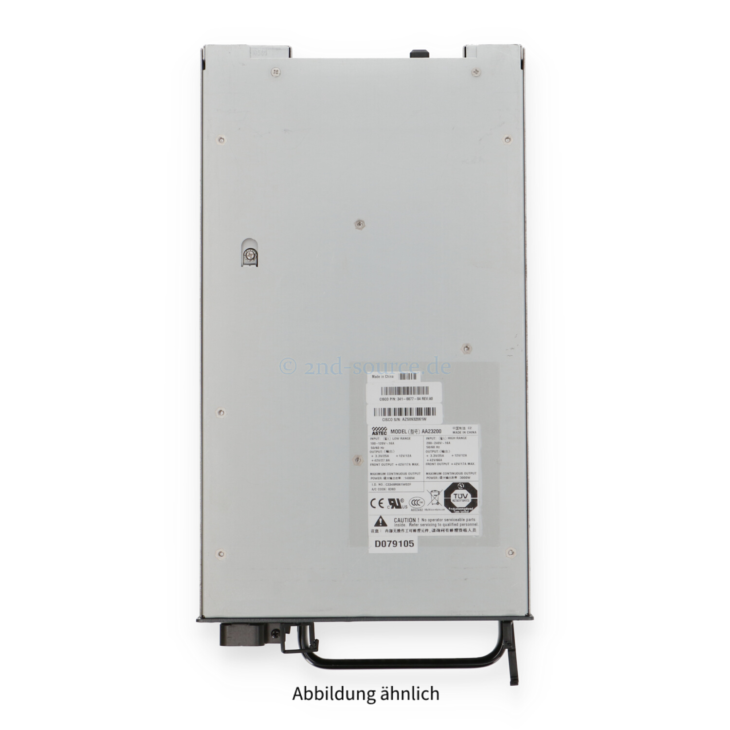 Cisco Astec 3000W AC Power Supply Catalyst 6500 341-0077-04 CNP7CT1AAB Cisco Astec 3000W AC Power Supply Catalyst 6500 341-0077-04 CNP7CT1AAB