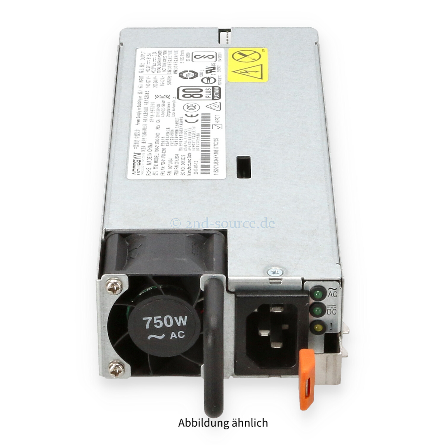 Lenovo Artesyn 750W Hot Plug Power Supply 00YJ904 00YJ834