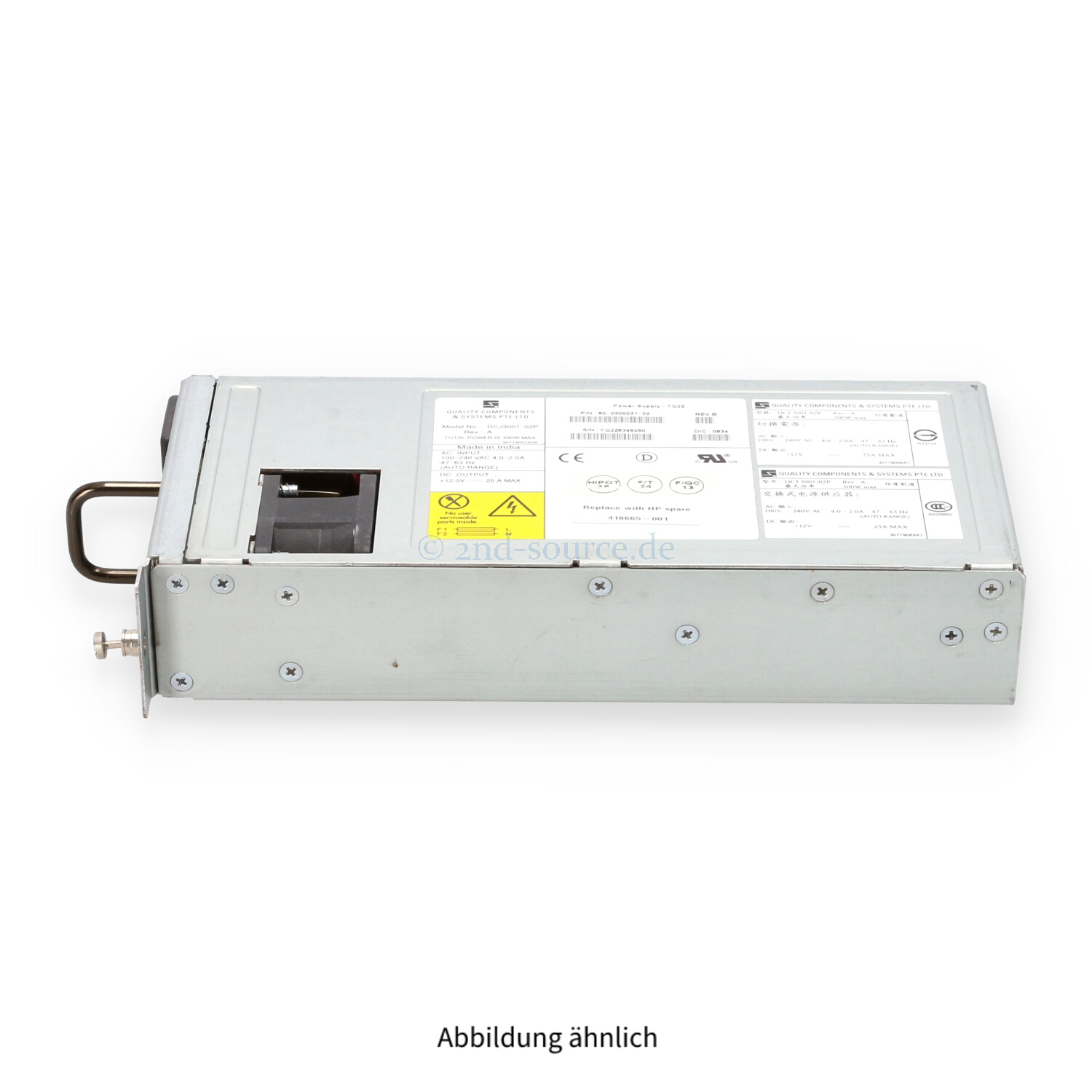 HPE Brocade 300W AC SAN Switch Power Supply 4/64 8/80 418665-001 60-0300031-02 HPE Brocade 300W AC SAN Switch Power Supply 4/64 8/80 418665-001 60-0300031-02