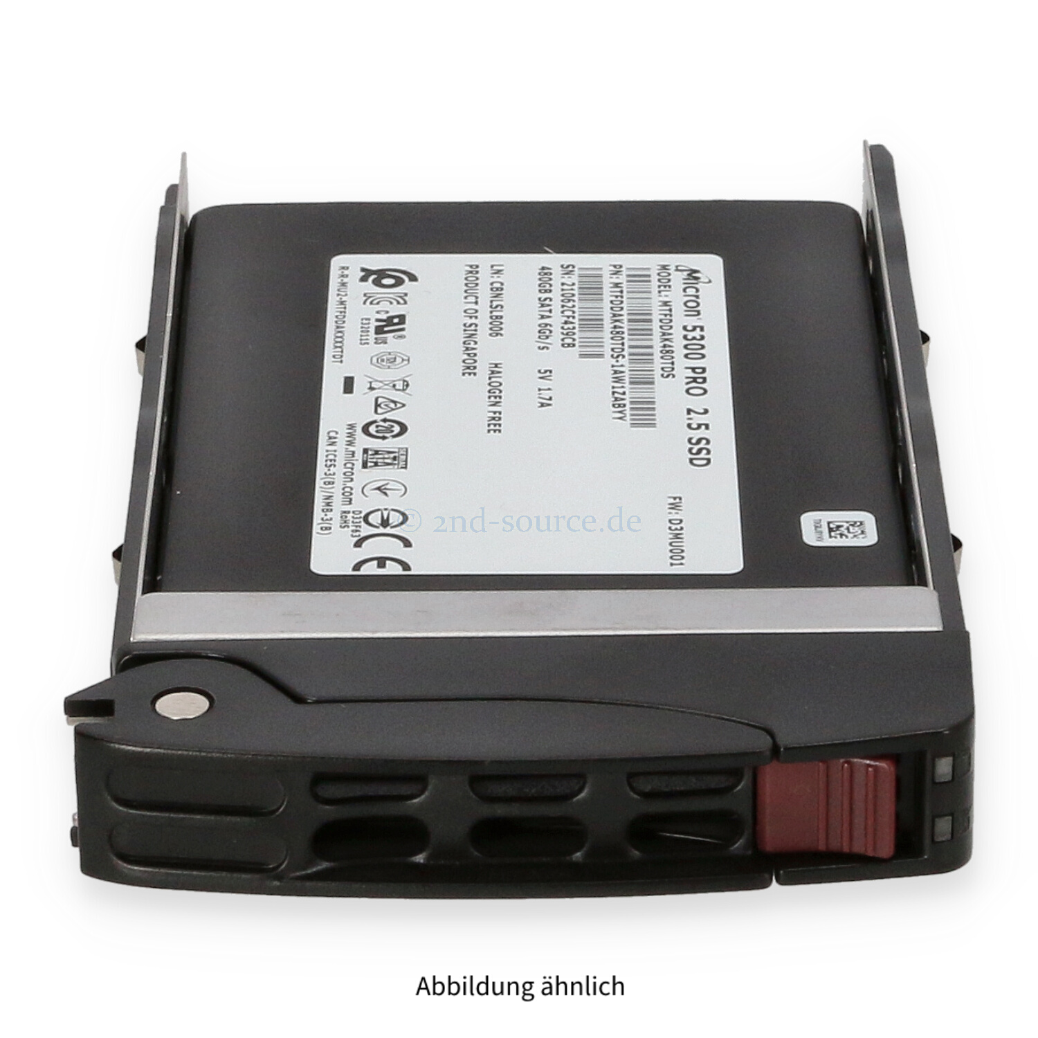 Supermicro 480GB SATA 6G SFF Mixed Use HotPlug SSD HDS-M2T-MTFDDAK480TDS1AW