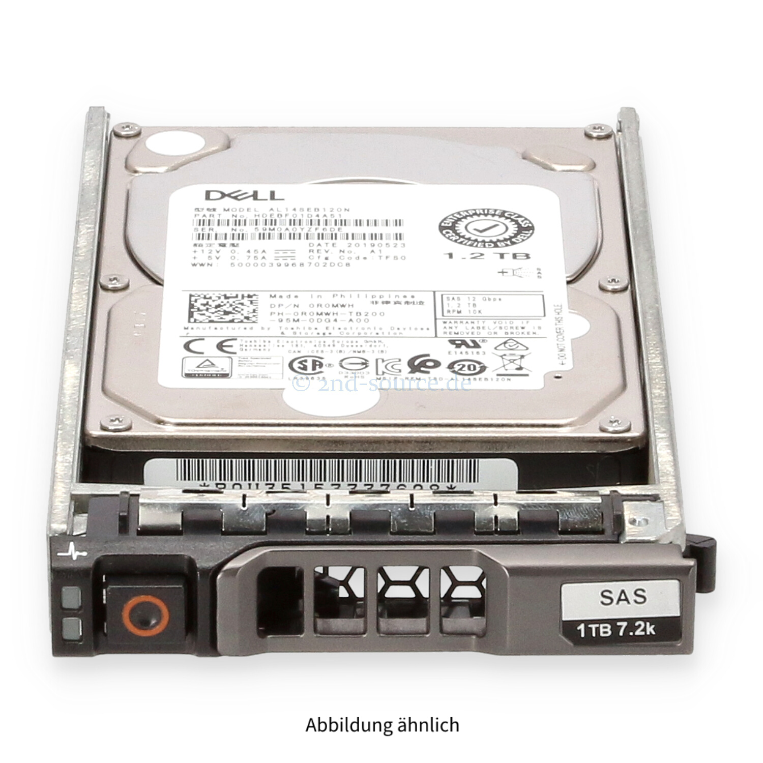 Dell 1.2TB 10k SAS 12G SFF HotPlug HDD R0MWH 0R0MWH