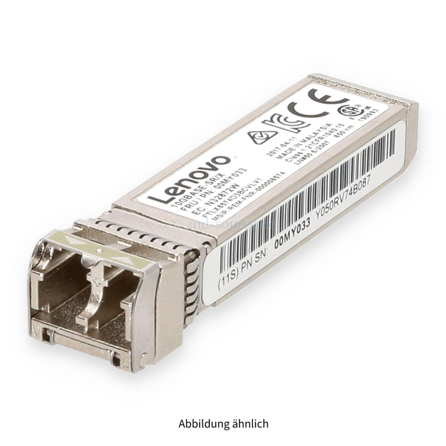 Lenovo 10GBase-SR/SX SFP+ 850nm Short Wave Ethernet Transceiver Module 00MY034 00MY033