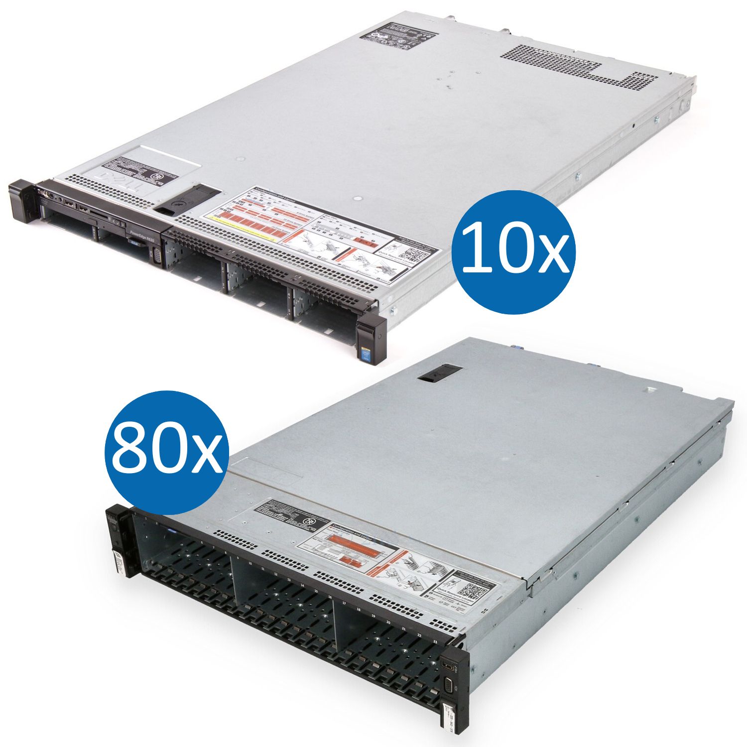 DELL Server Bundle aus 10x R630, 22x R730 und 58x R730xd CTO Servern