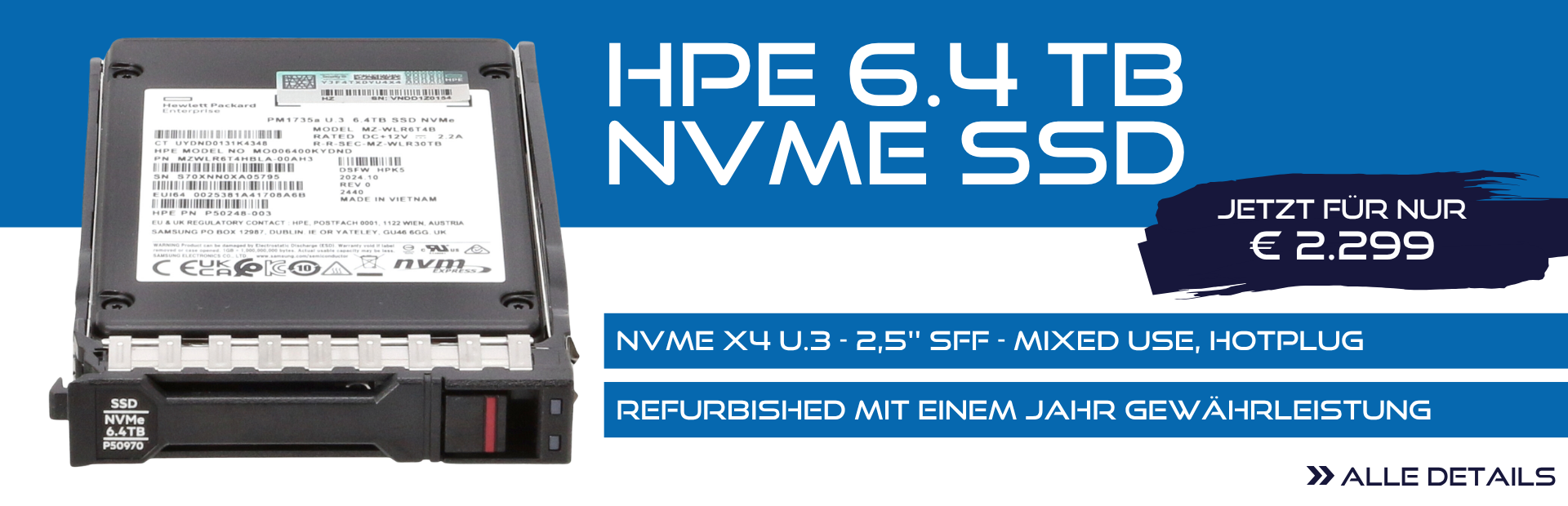 HPE 6.4 TB NVME SSD 2nd Source GmbH