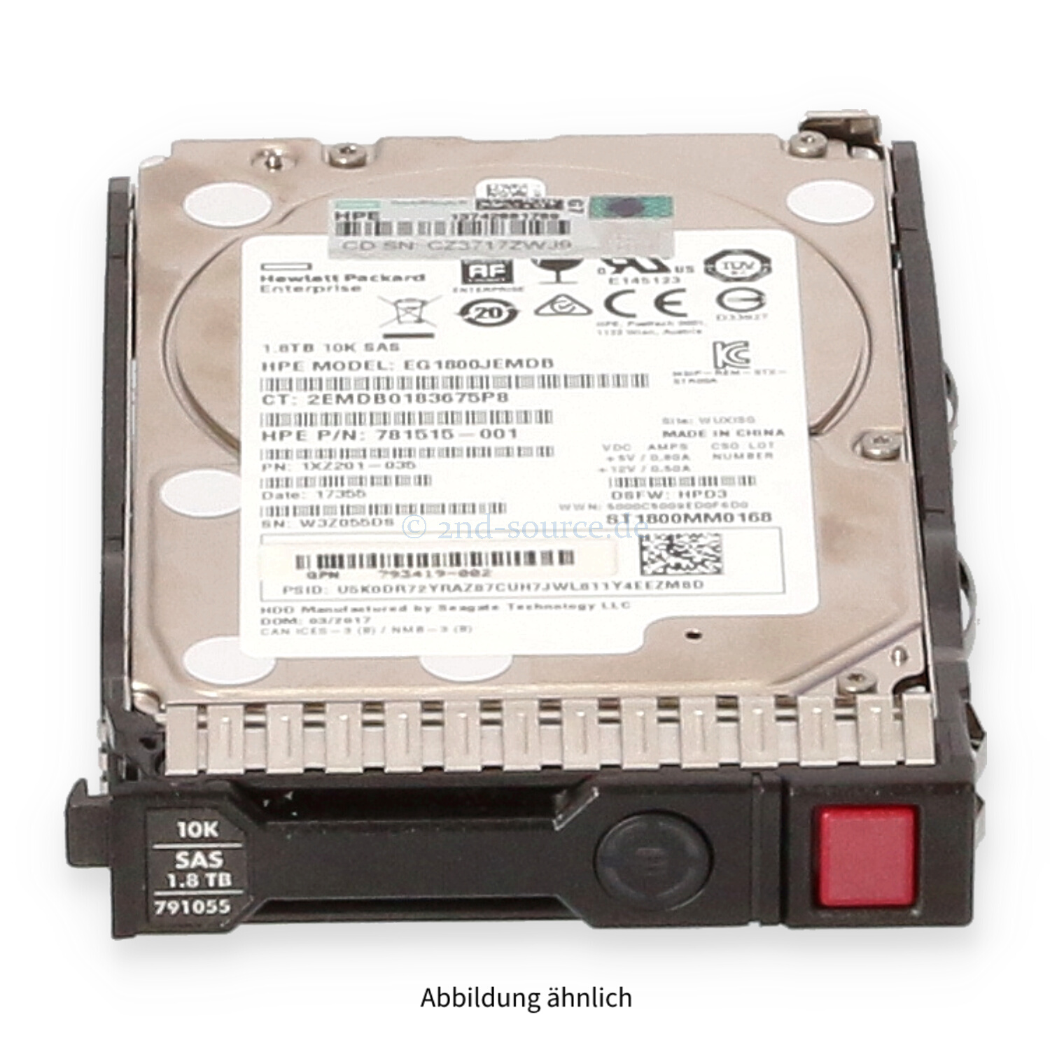HPE 1.8TB 10k SAS 12G SFF Enterprise SC HotPlug HDD 791034-B21 791055-001
