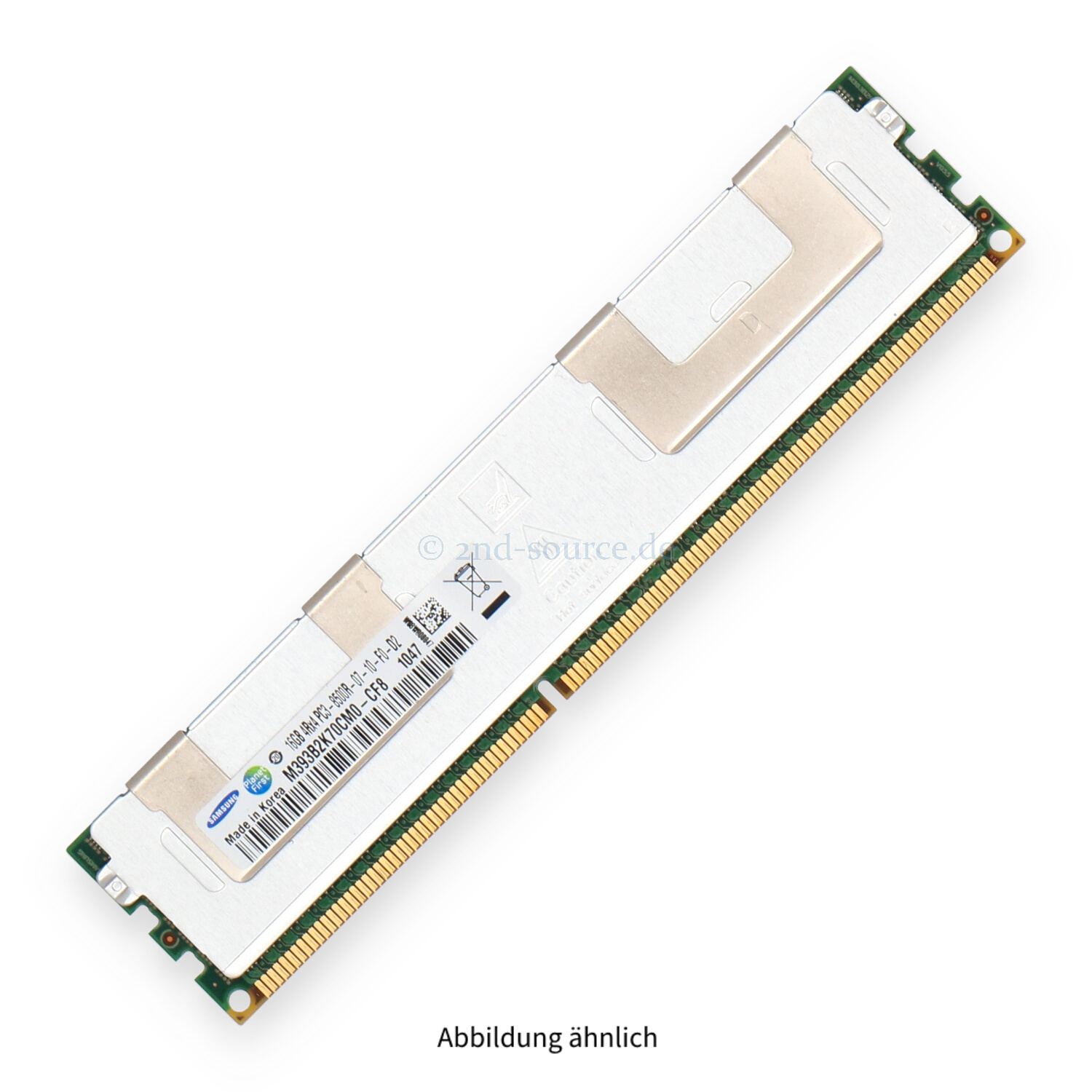 Samsung 16GB PC3-8500R DIMM Quad Rank x4 (DDR3-1066) Registered ECC M393B2K70CM0-CF8