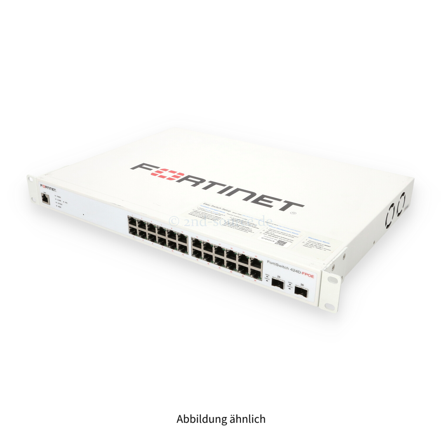 Fortinet FortiSwitch 424D-FPOE 24x RJ-45 1GbE PoE+ 2x SFP+ 10GbE Switch FS-424D-FPOE P16665-01-05