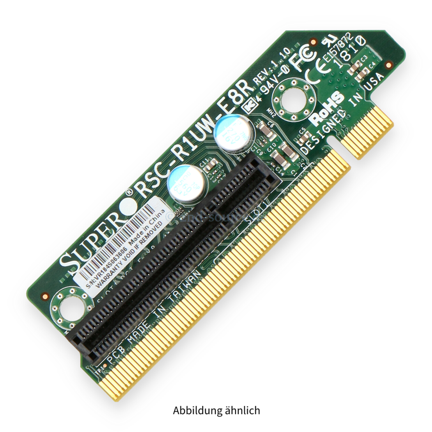 Supermicro 1x PCIe 3.0 x8 Riser Card RSC-R1UW-E8R