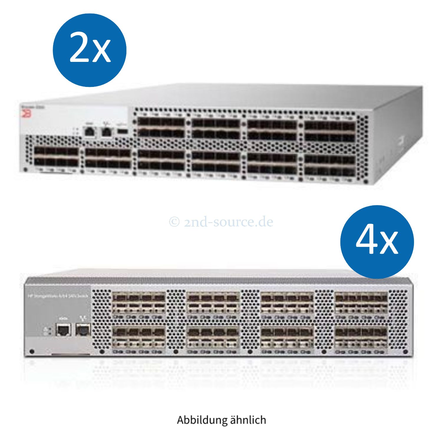 SAN-Switch Bundle mit 2x Brocade HD-5340-0008 inkl. 80x 8GB GBIC und 4x HP 4/64 AE496A inkl. je 32x 4GB GBIC