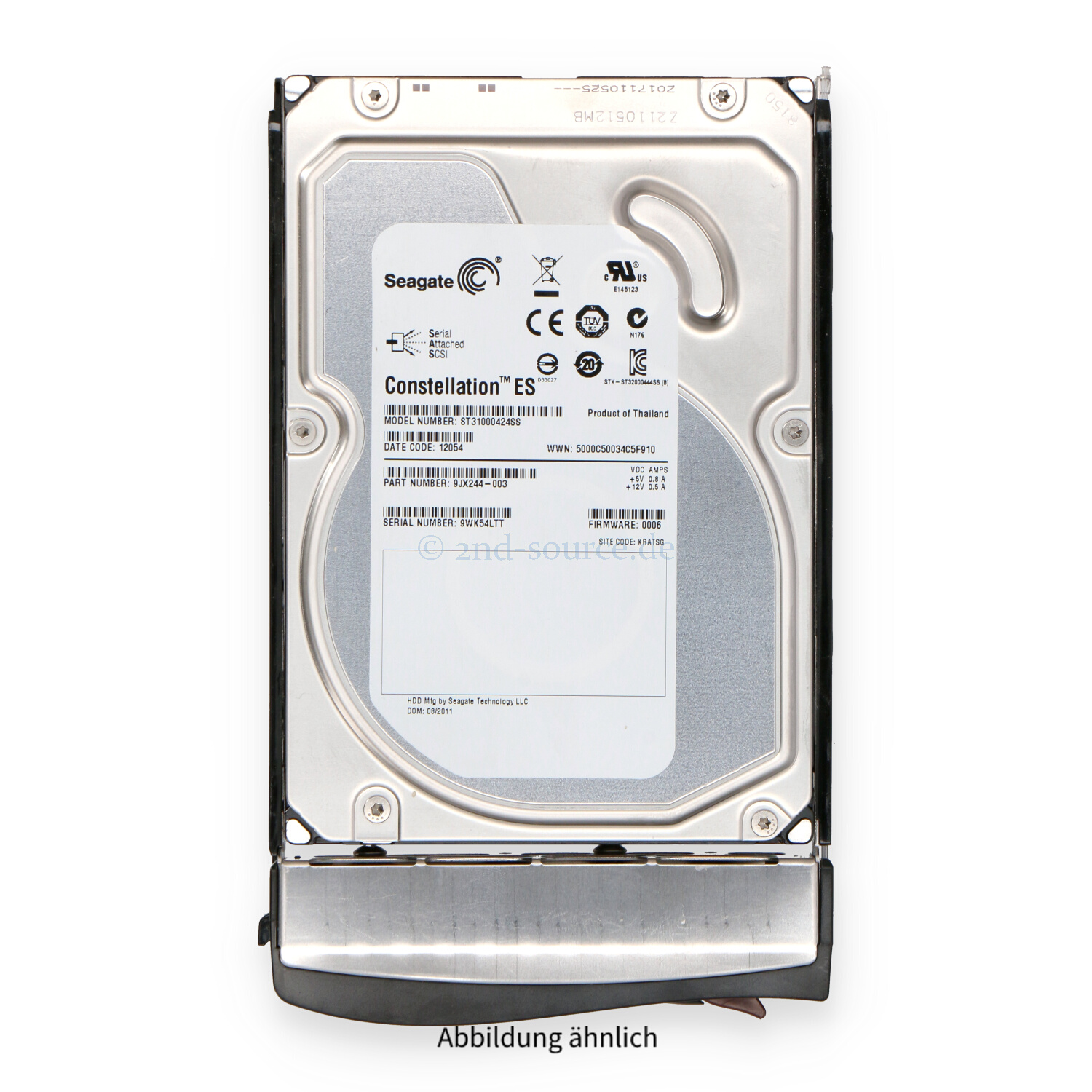 Supermicro 1TB 7.2k SAS 6G LFF HotPlug HDD HDD-A1000-ST31000424SS