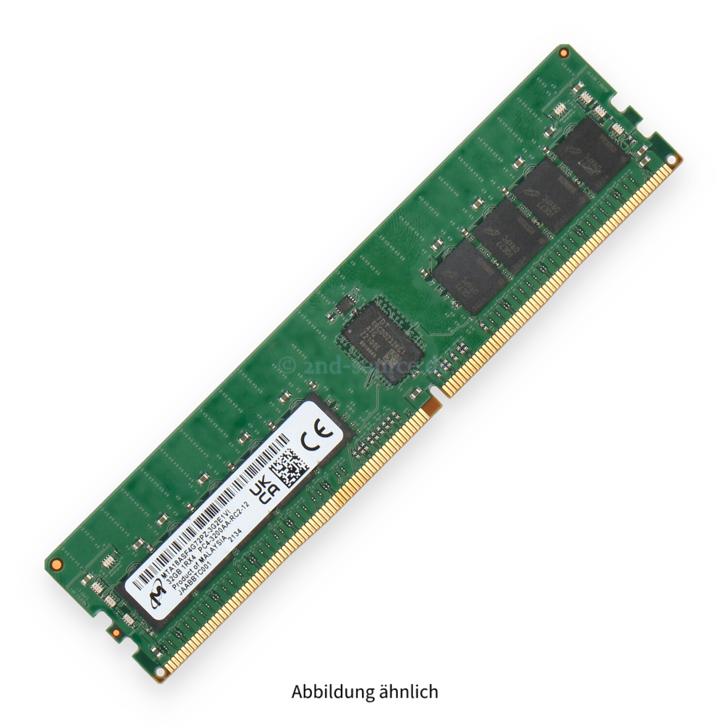 Micron 32GB PC4-25600AA-R DIMM Single Rank x4 (DDR4-3200) Registered ECC MTA18ASF4G72PZ-3G2E1