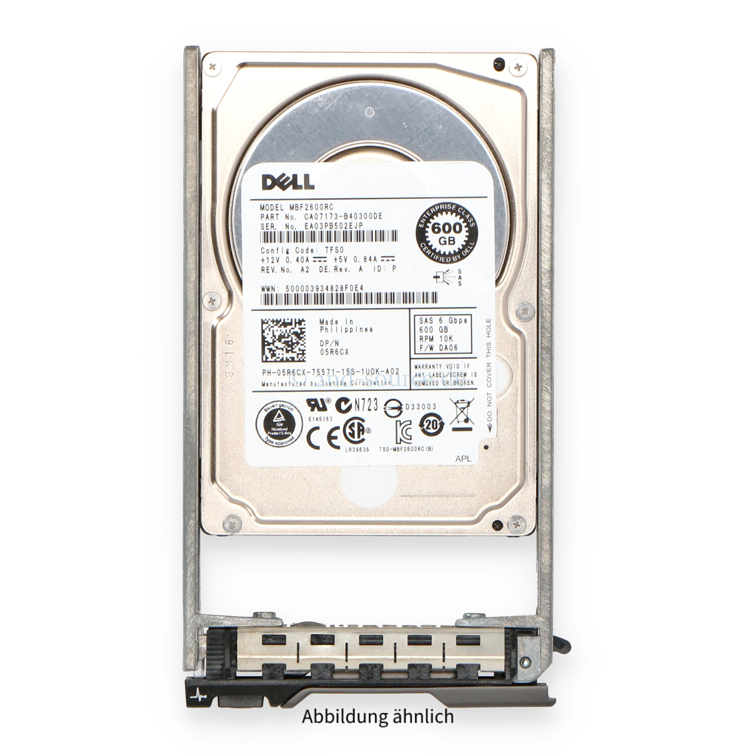 Dell 600GB 10k SAS 6G SFF HotPlug HDD 5R6CX 05R6CX