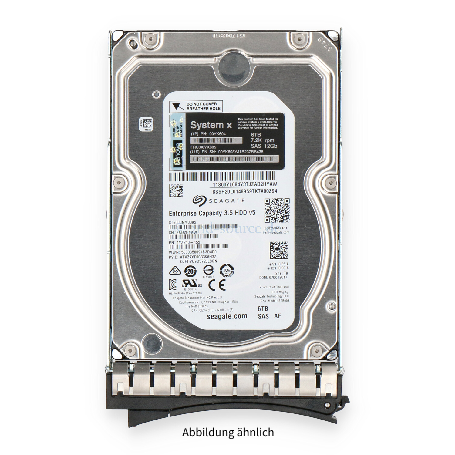 Lenovo 6TB 7.2k SAS 12G LFF Hot Plug HDD 00YK605 00YK604 00YK608