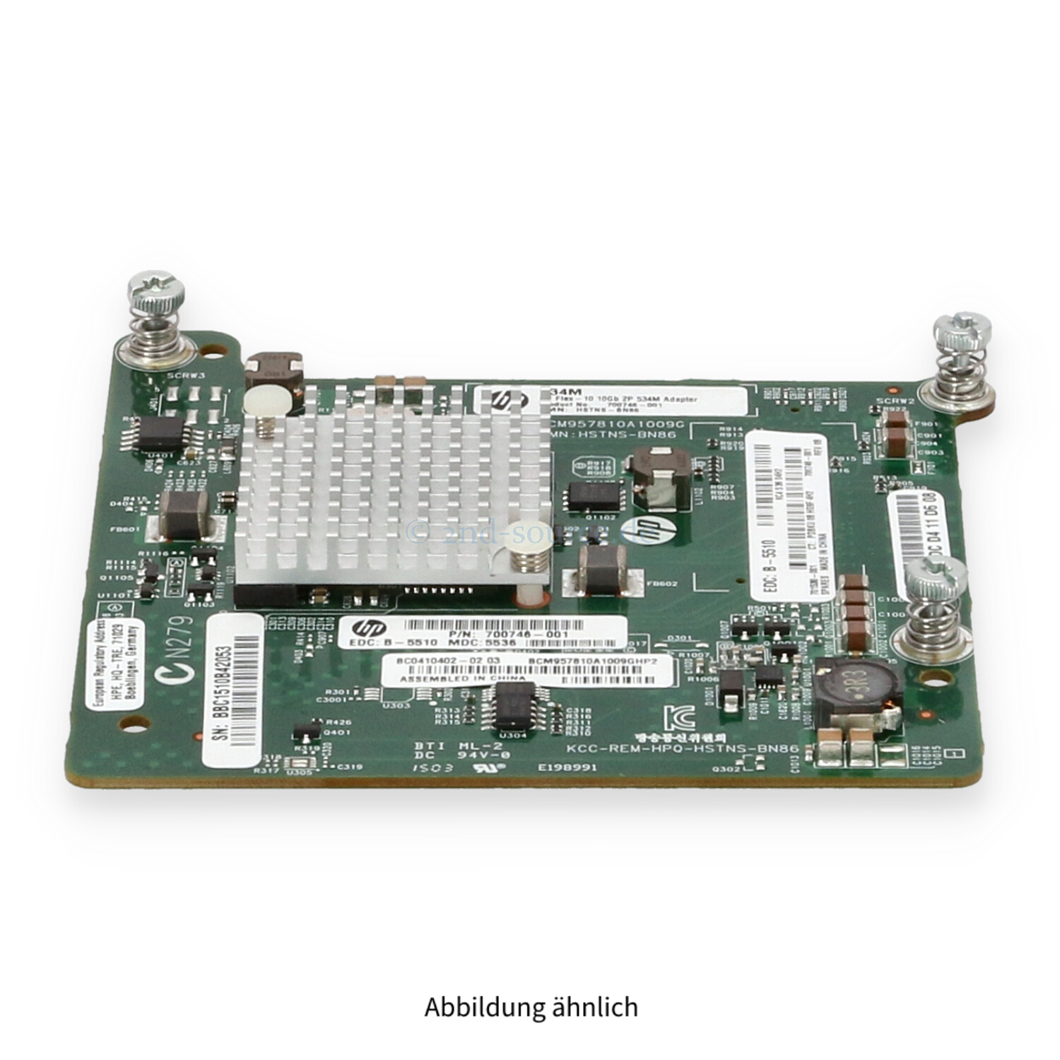 HPE 534M 2x10GBase Mezzanine Server Ethernet Adapter 700748-B21 701530-001