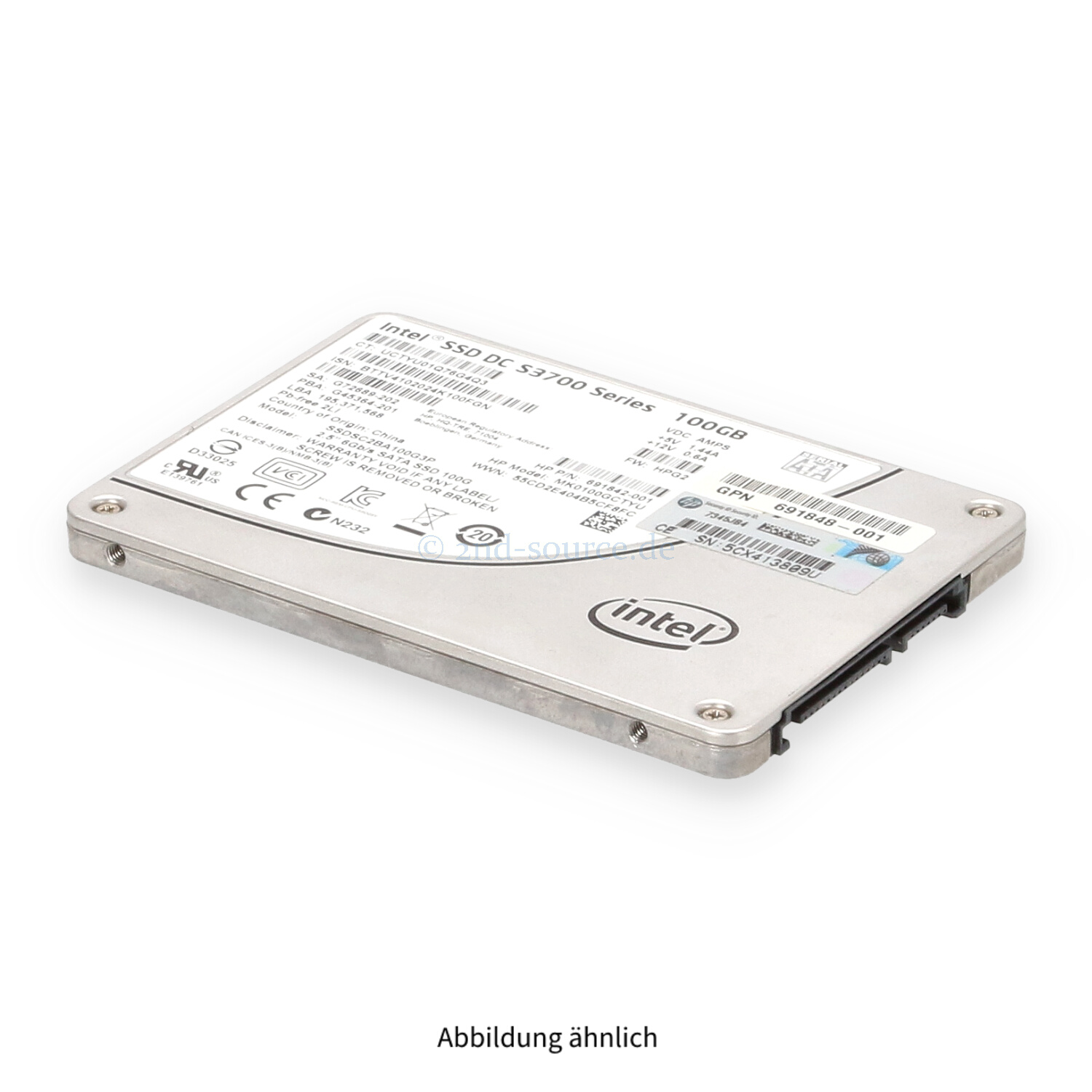HPE 100GB SATA 6G SFF Mainstream Endurance SSD 692164-001