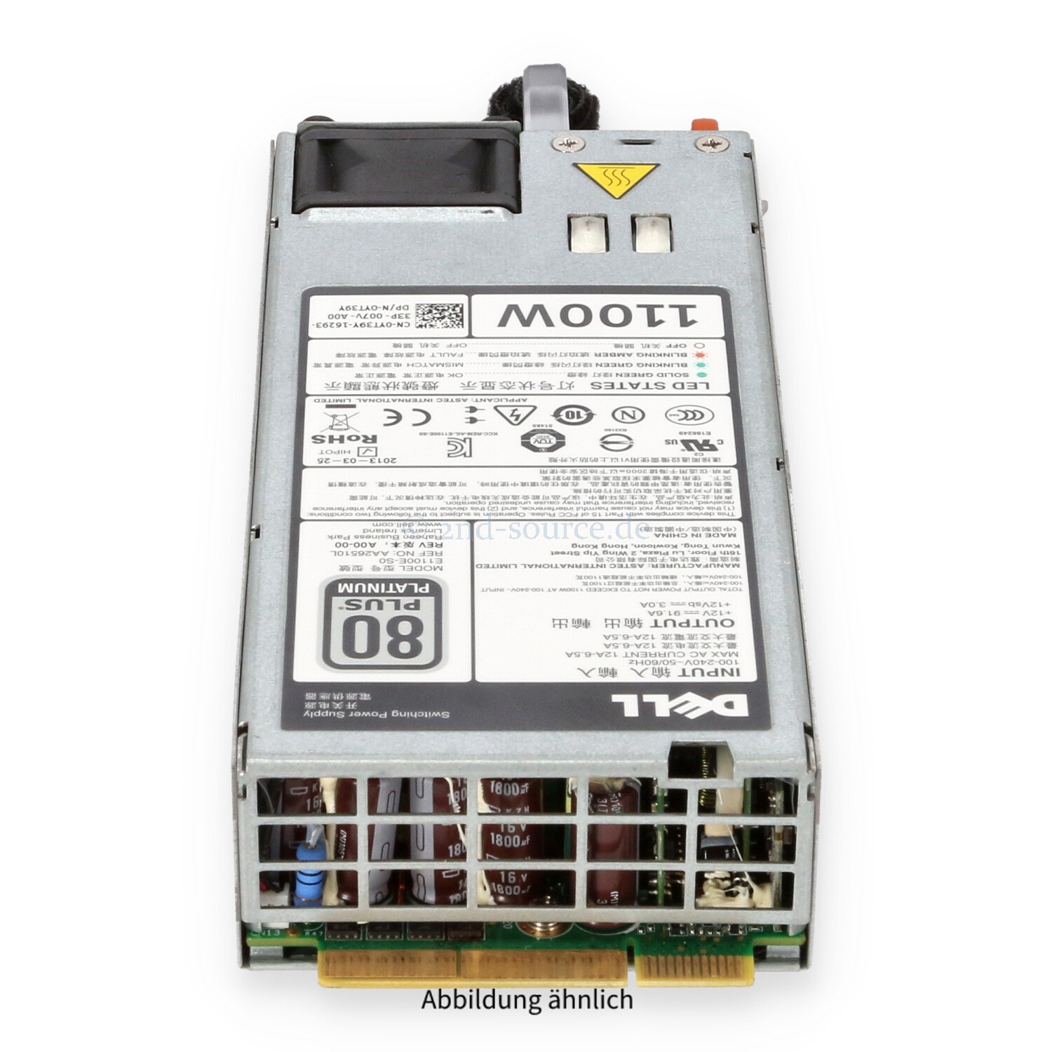 Dell 1100W 80 Plus Platinum HotPlug Power Supply R520 R620 R720 R820 R920 YT39Y 0YT39Y