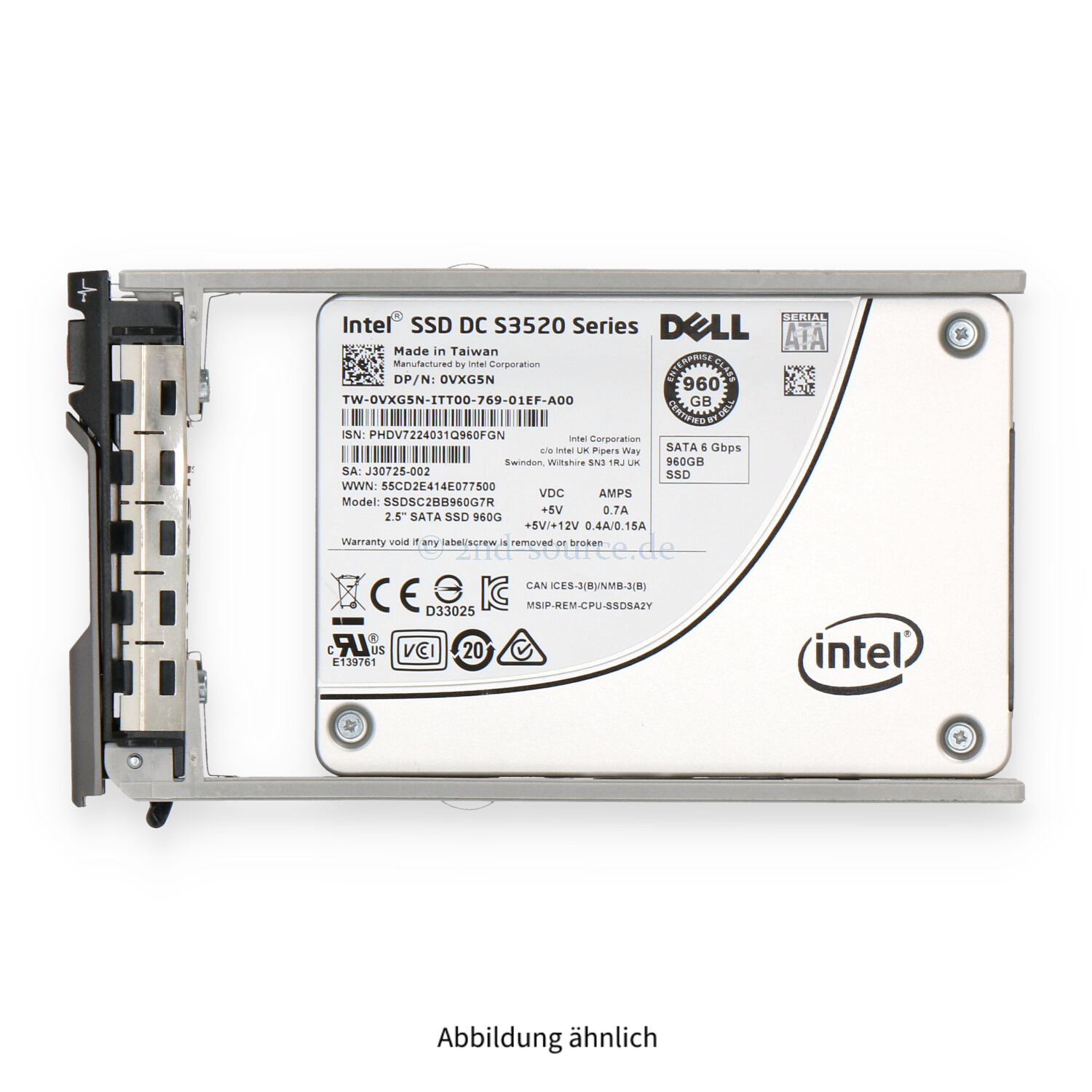Dell 960GB SATA 6G SFF Read Intensive HotPlug SSD VXG5N 0VXG5N