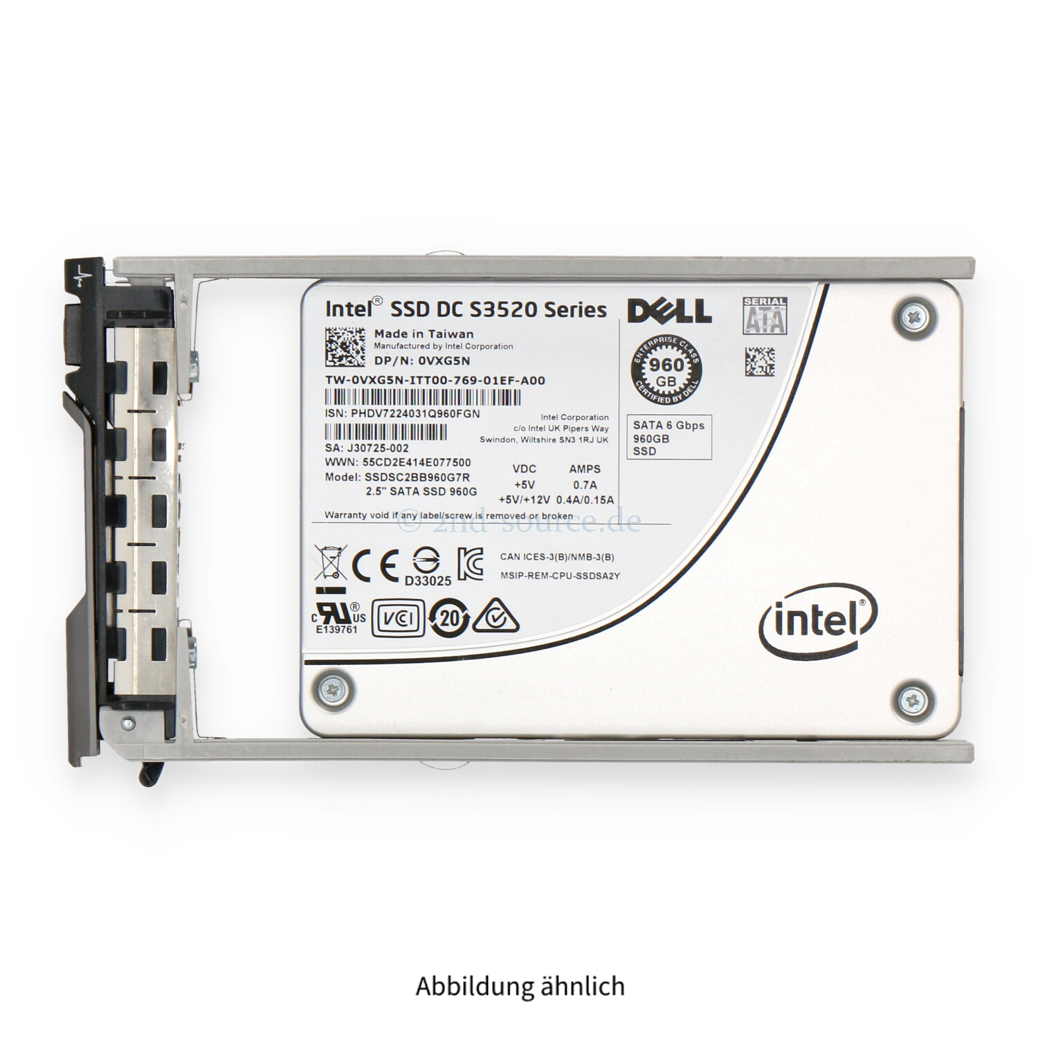Dell 960GB SATA 6G SFF Read Intensive HotPlug SSD VXG5N 0VXG5N
