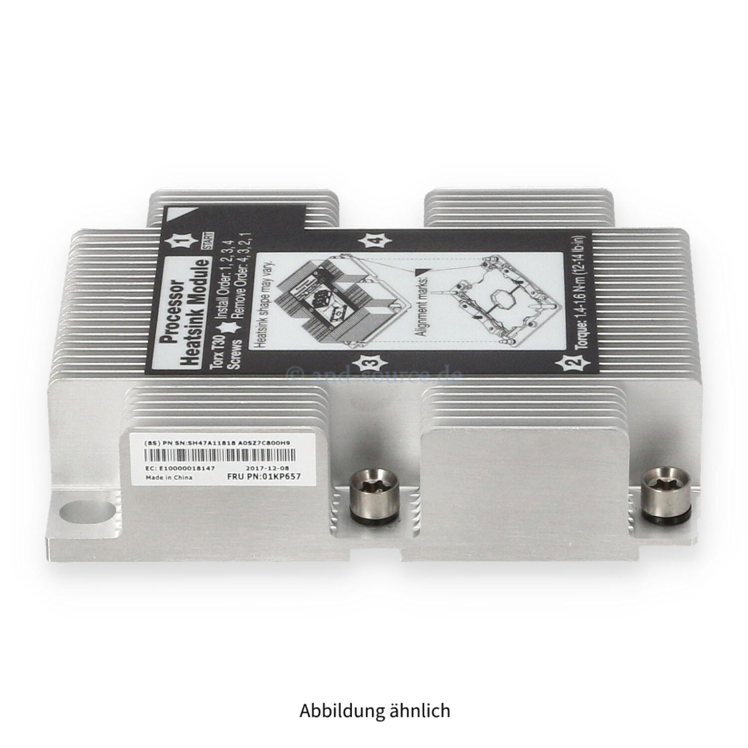 Lenovo 1U Standard Heatsink SR530 SR570 SR630 01KP657 Lenovo 1U Standard Heatsink SR530 SR570 SR630 01KP657