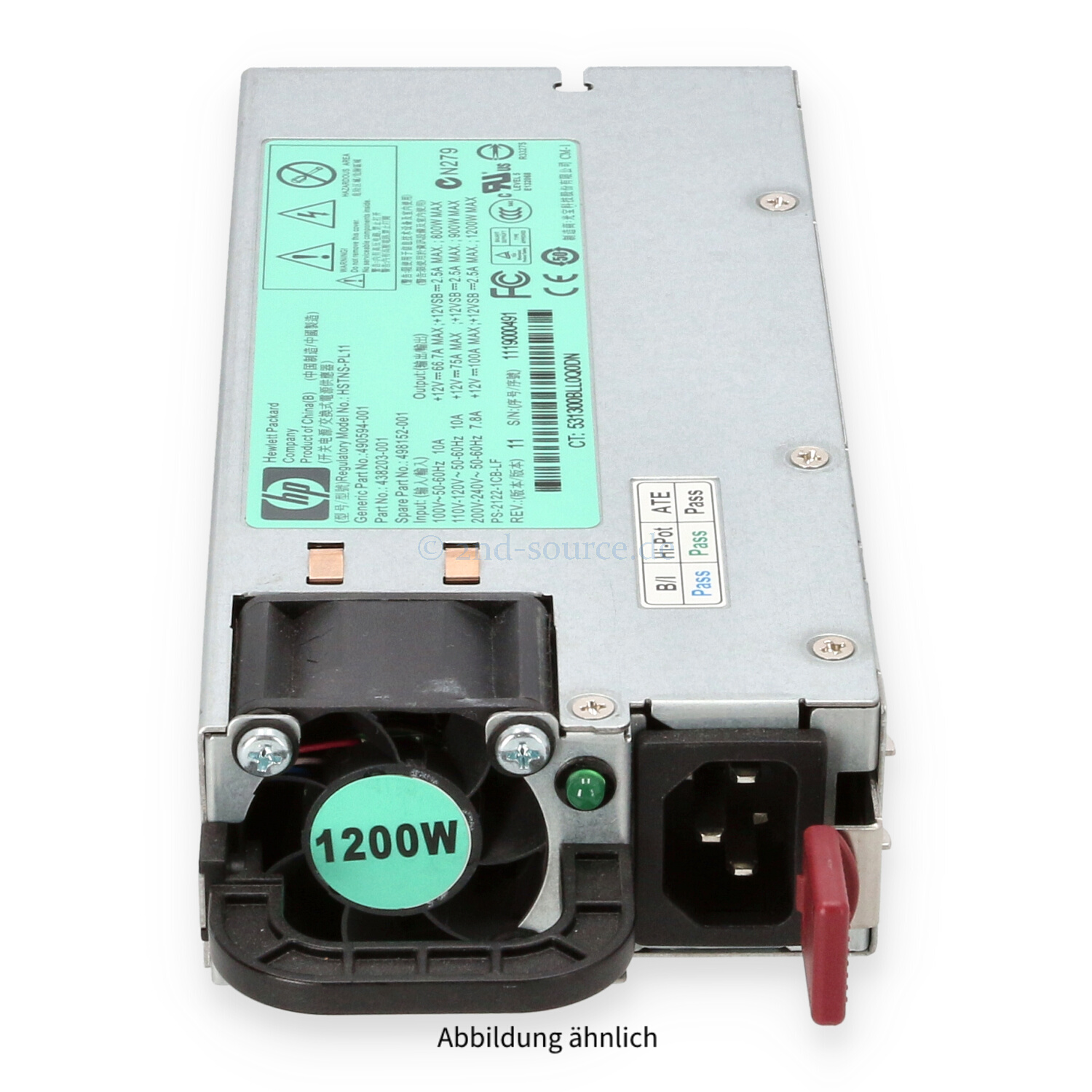 HPE 1200W HotPlug Power Supply 500172-B21 498152-001