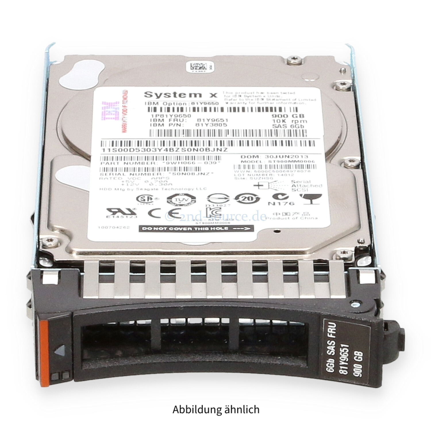 IBM 900GB 10k SAS 6G SFF HotPlug HDD x3650 M4 81Y9651