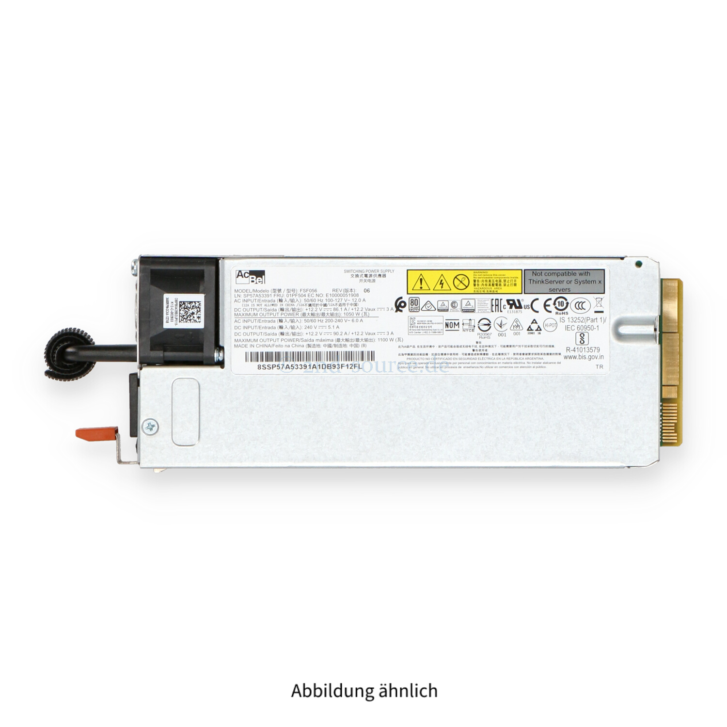 Lenovo Acbel 1100W HotPlug Power Supply 01PF504 Lenovo Acbel 1100W HotPlug Power Supply 01PF504