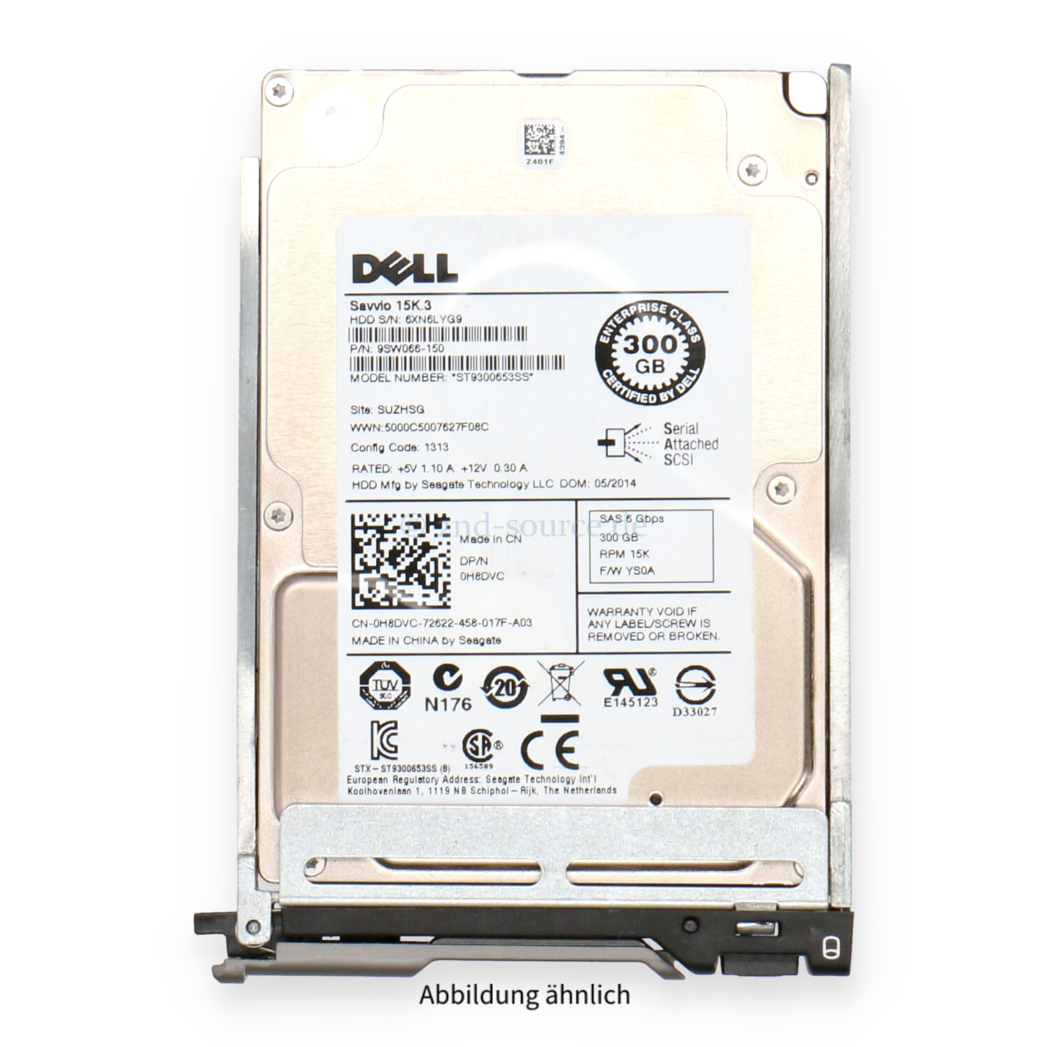 Dell 300GB 15k SAS 6G SFF HotPlug HDD H8DVC 0H8DVC
