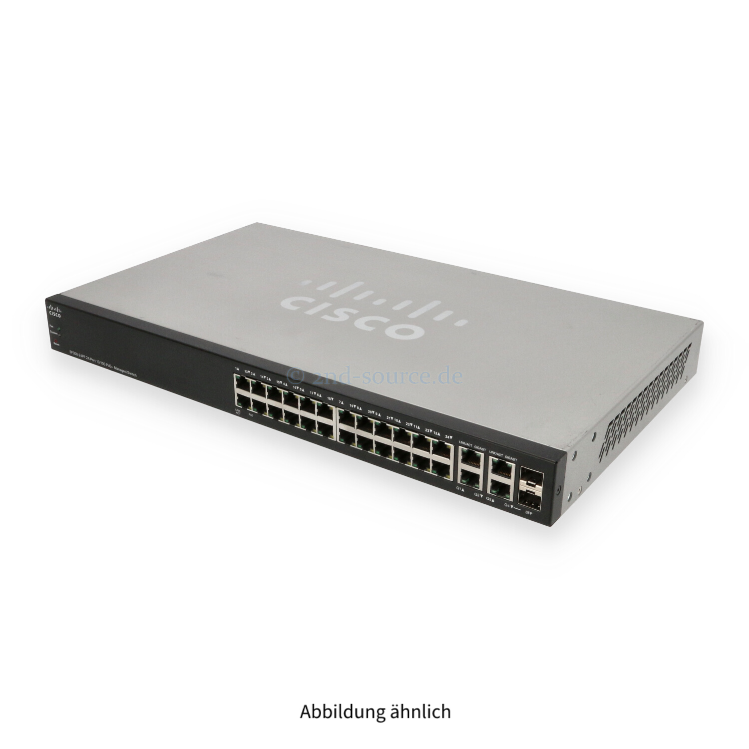 Cisco SF300-24PP 24x 10/100Base-T PoE+ 2x 1GbE 2x Shared SFP 1GbE Managed Switch SF300-24PP-K9