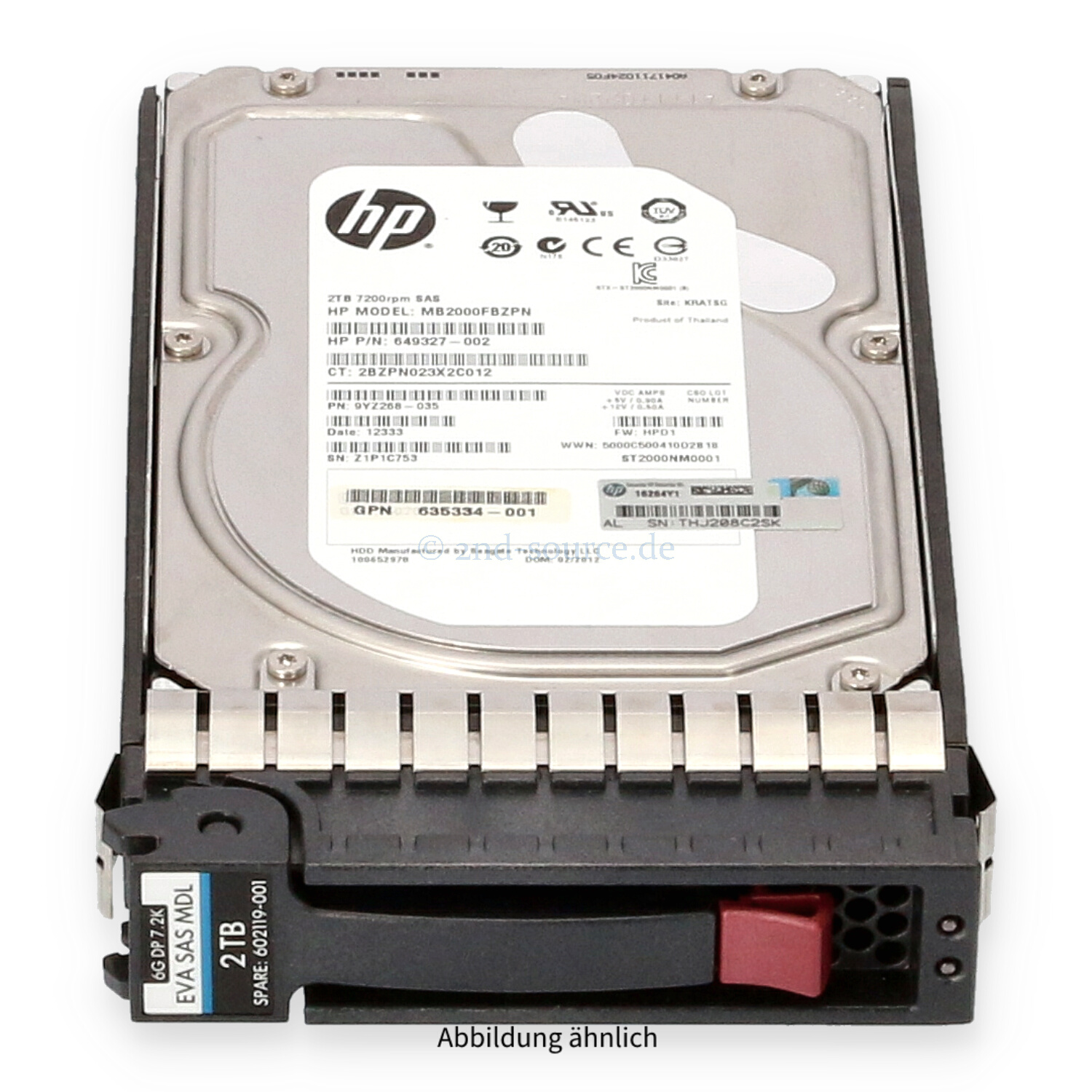 HPE EVA 2TB 7.2k SAS 6G LFF DP HotPlug HDD M6612 AW590A 602119-001
