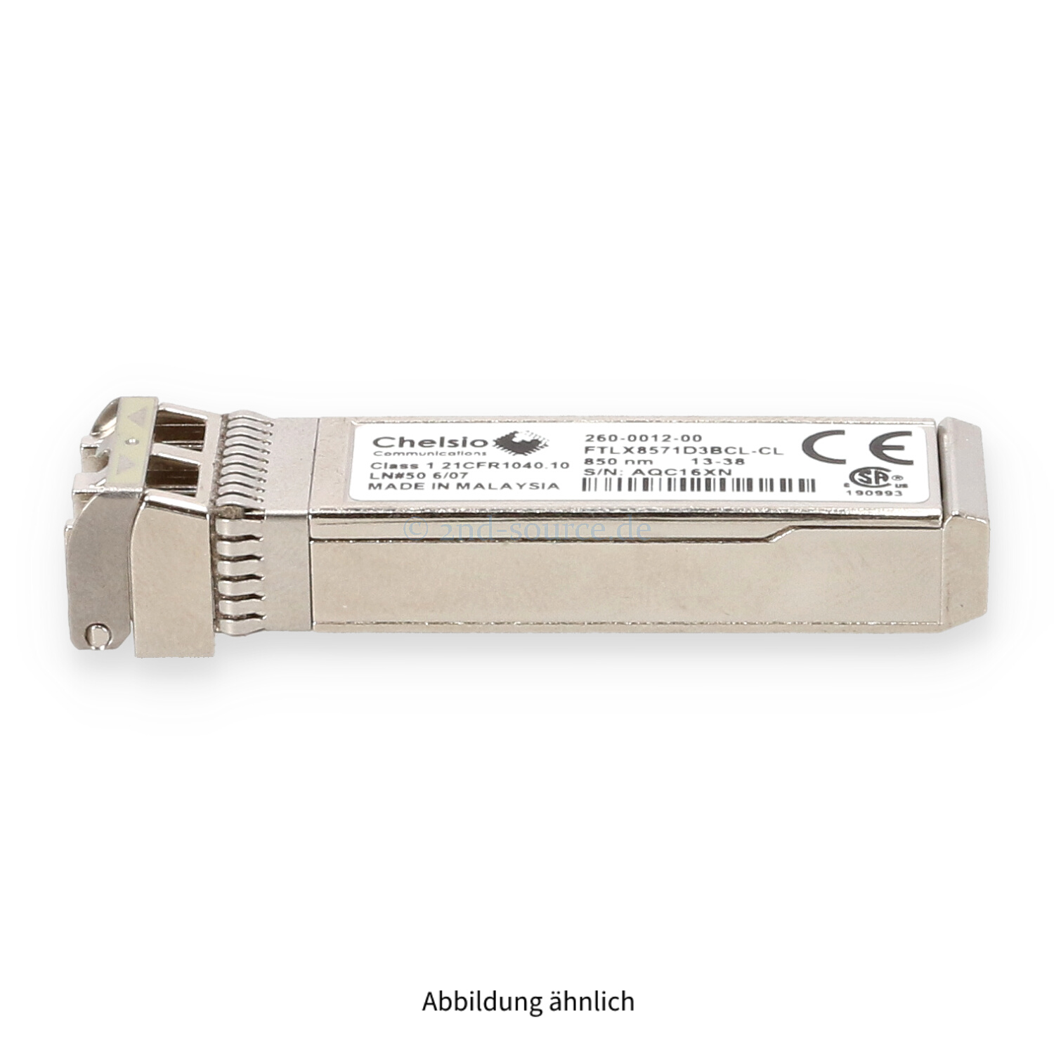 Chelsio 10GB Shortwave FC SFP+ Transceiver Module FTLX8571D3BCL-CL Chelsio 10GB Shortwave FC SFP+ Transceiver Module FTLX8571D3BCL-CL