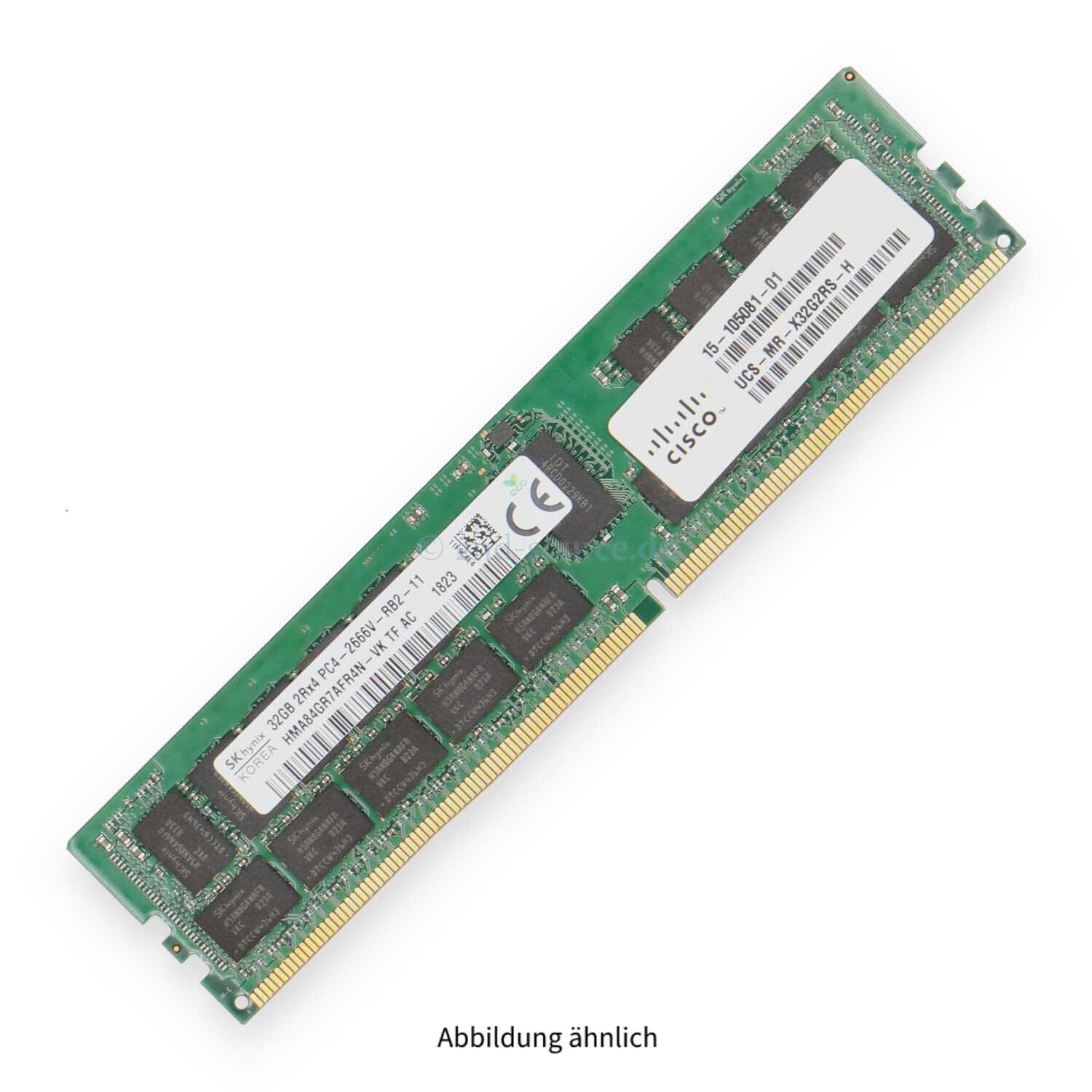 Cisco 32GB PC4-21300V-R DIMM Dual Rank x4 (DDR4-2666) Registered ECC UCS-MR-X32G2RS-H= 15-105081-01