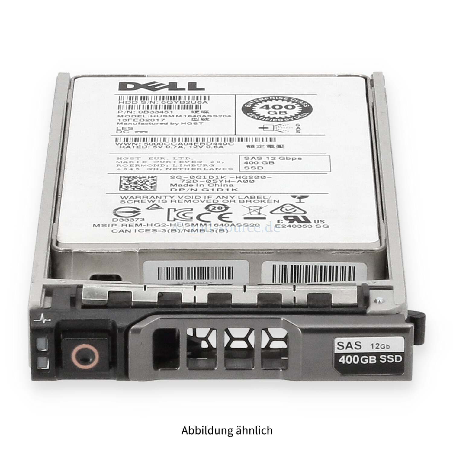 Dell 400GB SAS 12G SFF Write Intensive HotPlug SSD G1D1K 0G1D1K
