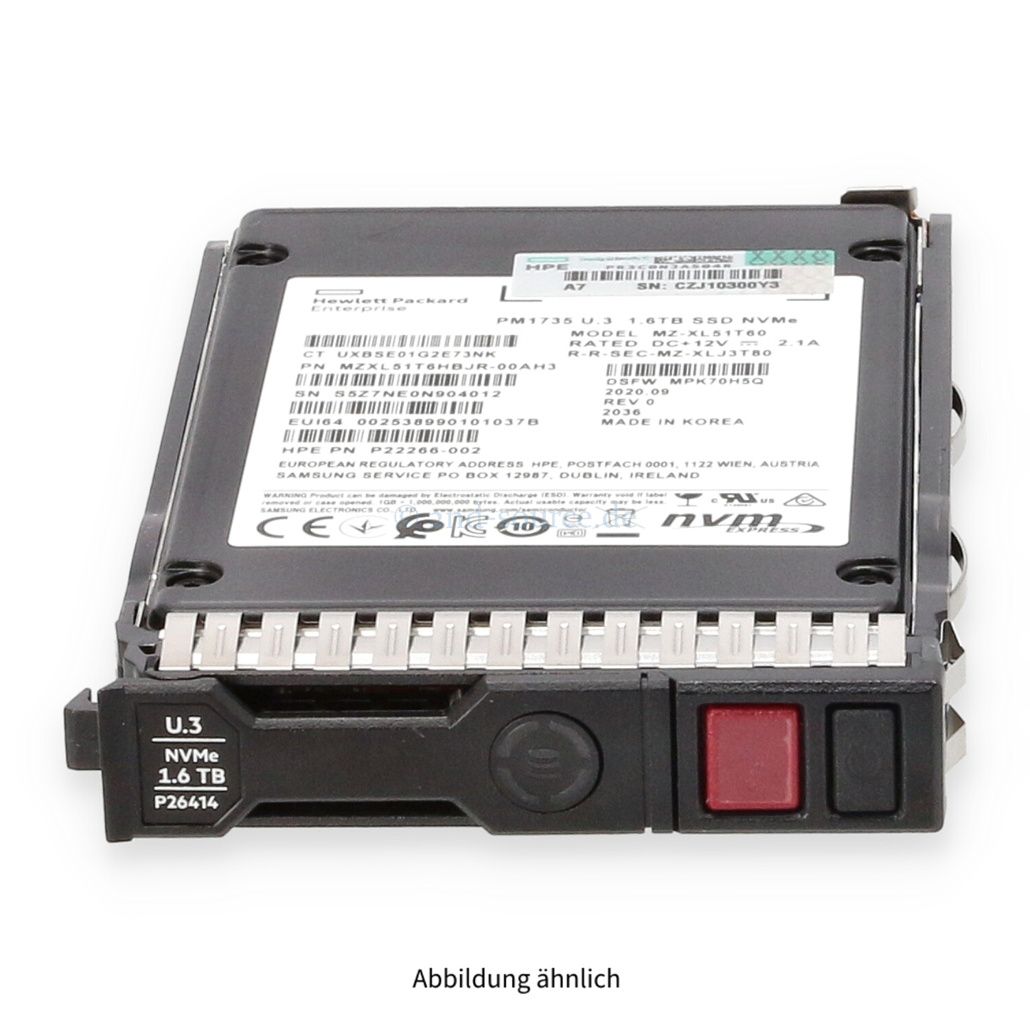 HPE 1.6TB NVMe PCIe x4 Mixed Use SFF SC HotPlug SSD P22268-B21 