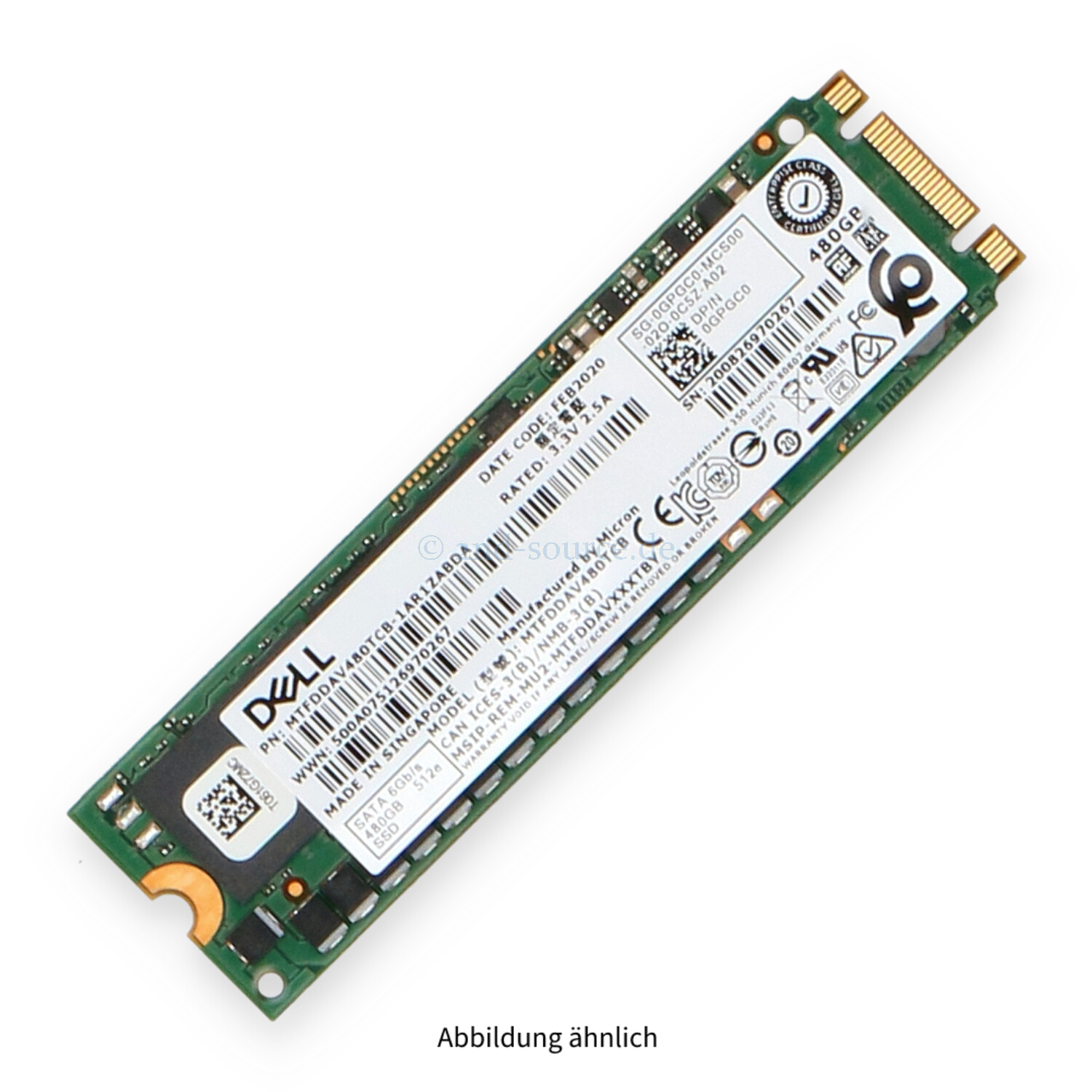 Dell 480GB M.2 2280 SATA 6G TLC SSD GPGC0 0GPGC0