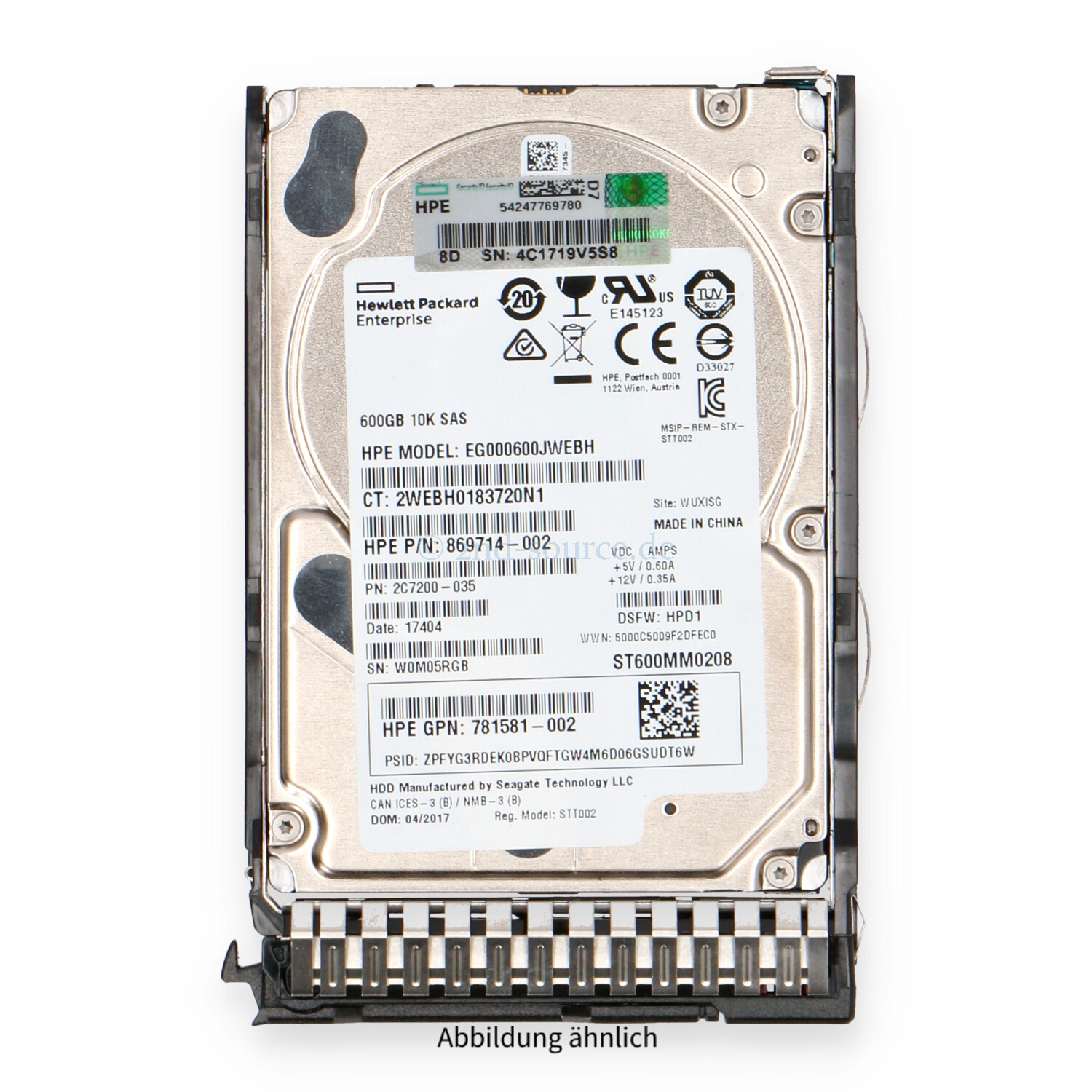HPE 600GB 10k SAS 12G SFF SC HotPlug HDD 781516-B21 781577-001