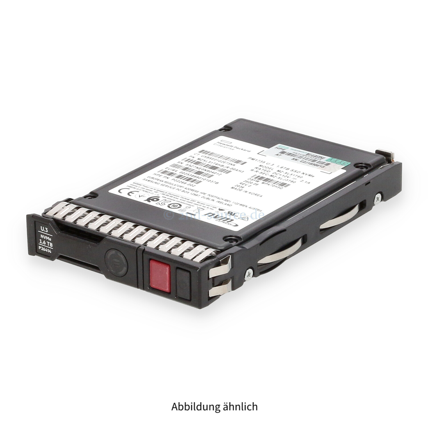 HPE 1.6TB NVMe PCIe x4 Mixed Use SFF SC HotPlug SSD P22268-B21 P26414-001