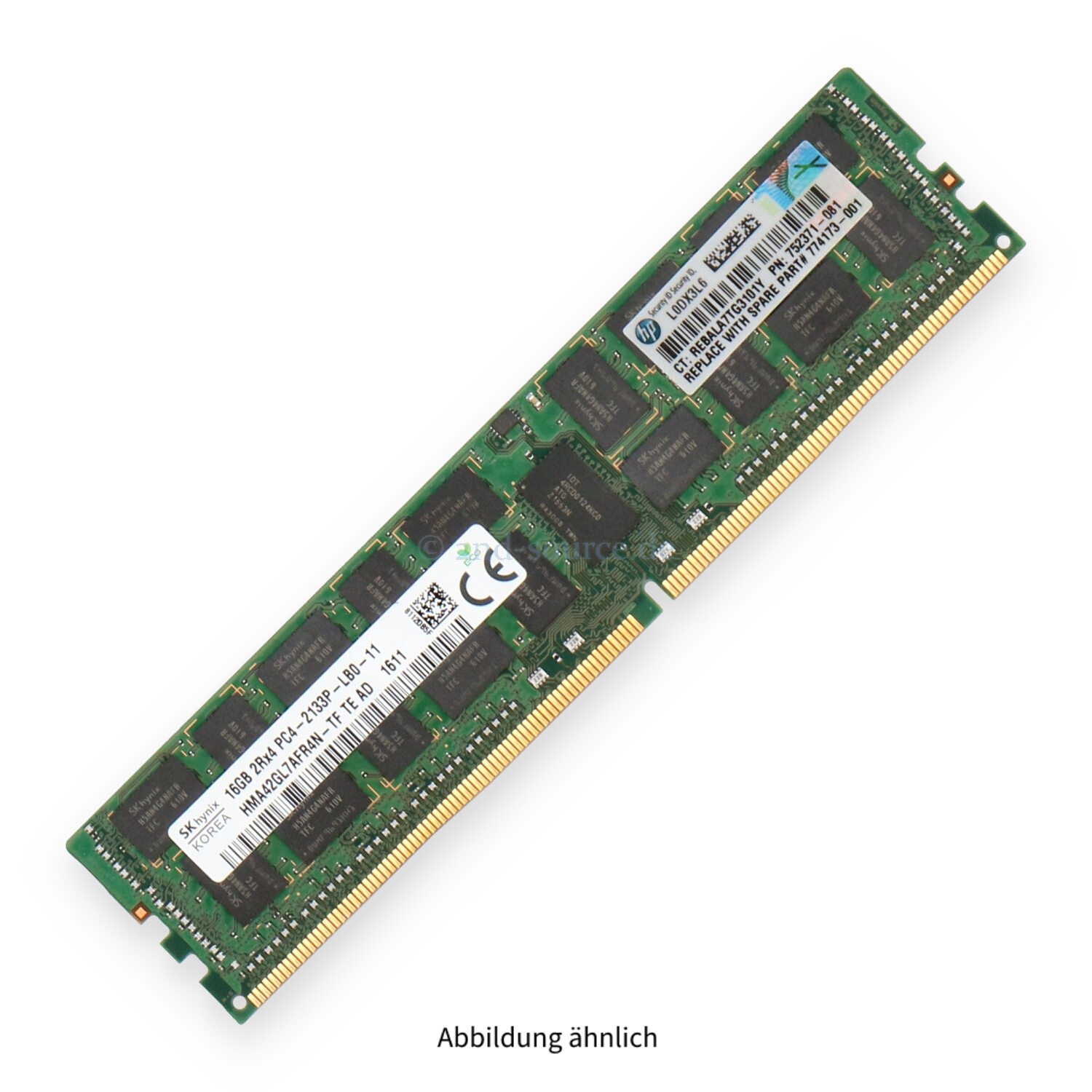 HPE 16GB PC4-17000P-L DIMM Dual Rank x4 (DDR4-2133) Registered ECC 726720-B21 774173-001 752371-081