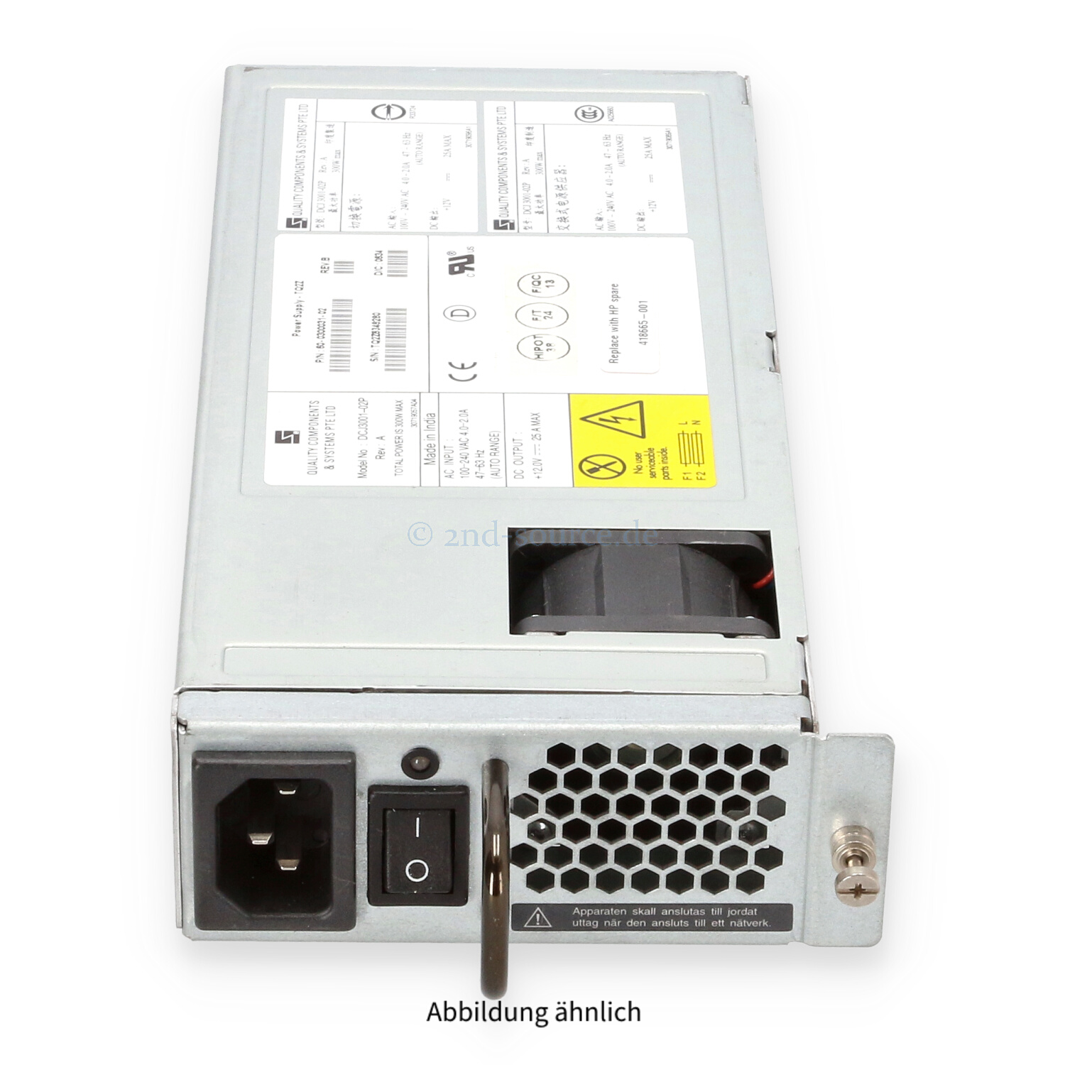 HPE Brocade 300W AC SAN Switch Power Supply 4/64 8/80 418665-001 60-0300031-02 HPE Brocade 300W AC SAN Switch Power Supply 4/64 8/80 418665-001 60-0300031-02