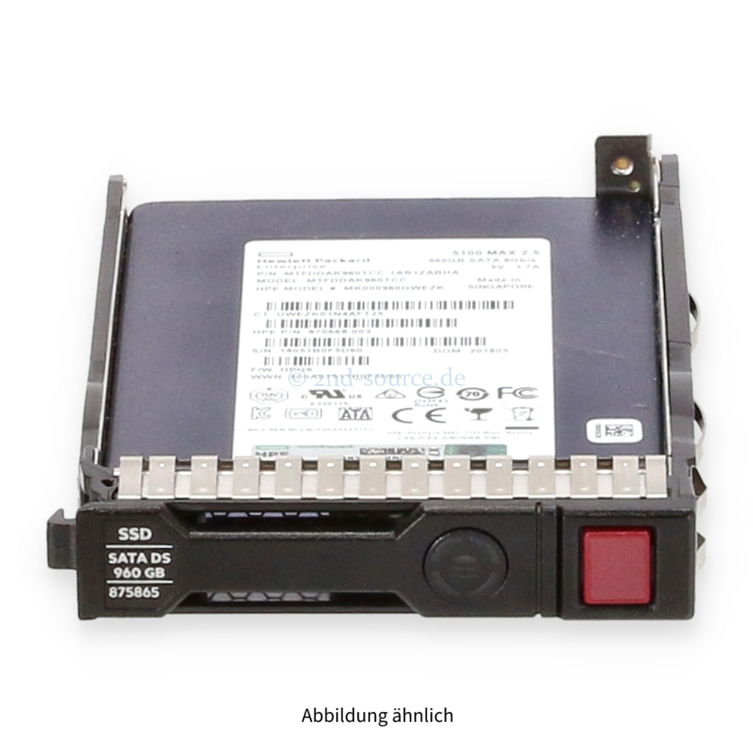 HPE 960GB SATA 6G SFF Mixed Use SC HotPlug SSD 875474-B21 875865-001