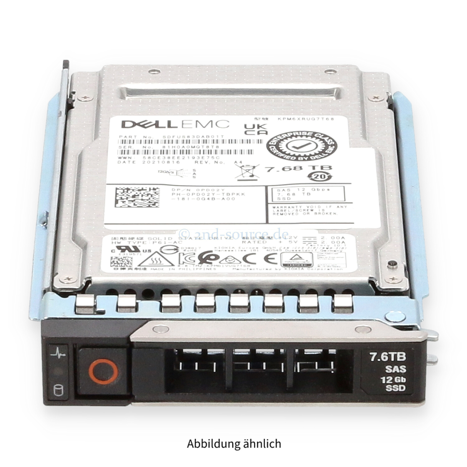 Dell 7.68TB SAS 12G SFF Read Intensive HotPlug SSD PD02Y 0PD02Y