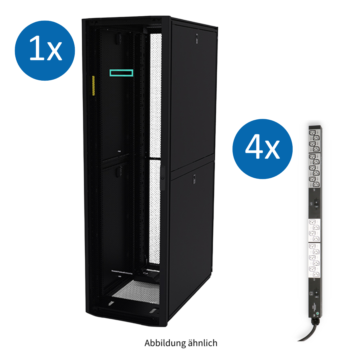 HPE G2 42U 600x1075mm Kitted Advanced Rack + Side Panels inkl. 4x 7.3KVA 32A 20x C13 PDU P9K07A 872528-001 P9Q45A