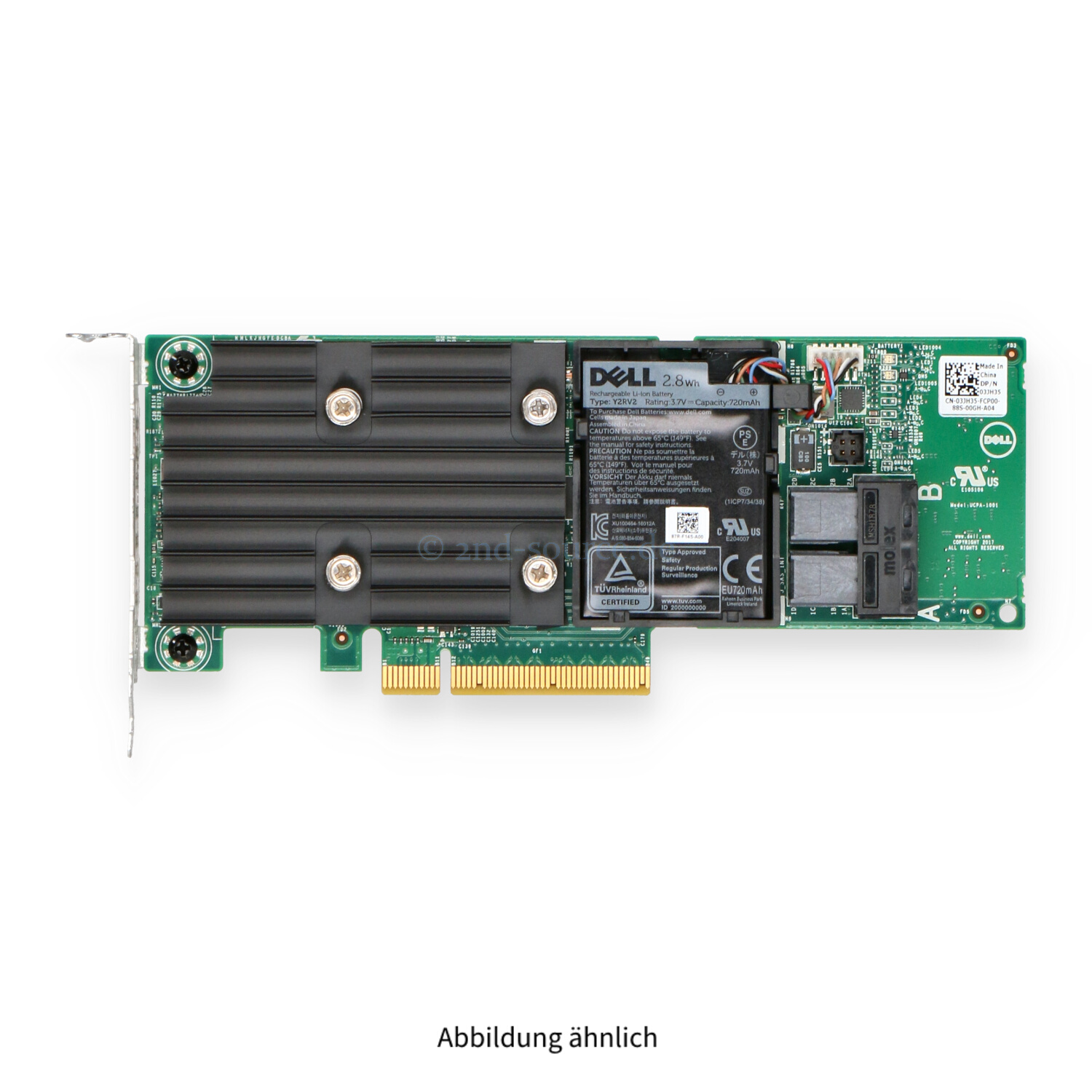 Dell PERC H740p 12G PCIe SAS RAID Controller Low Profile 3JH35 03JH35