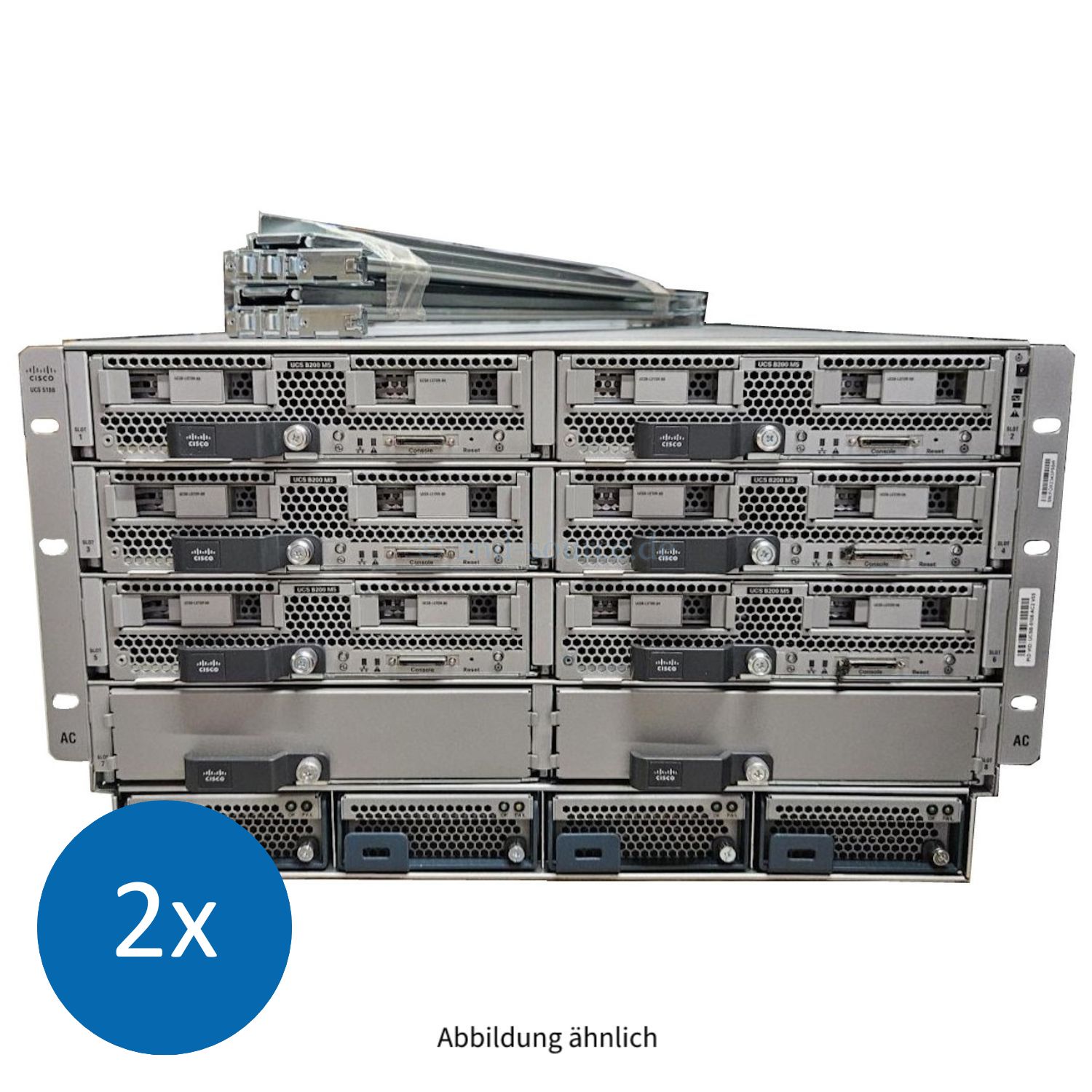 2x Cisco BladeSystem UCS 5108 6x B200 M5 2x Heatsink 10GbE 4x 2500W Rackkit 2x Cisco BladeSystem UCS 5108 6x B200 M5 2x Heatsink 10GbE 4x 2500W Rackkit